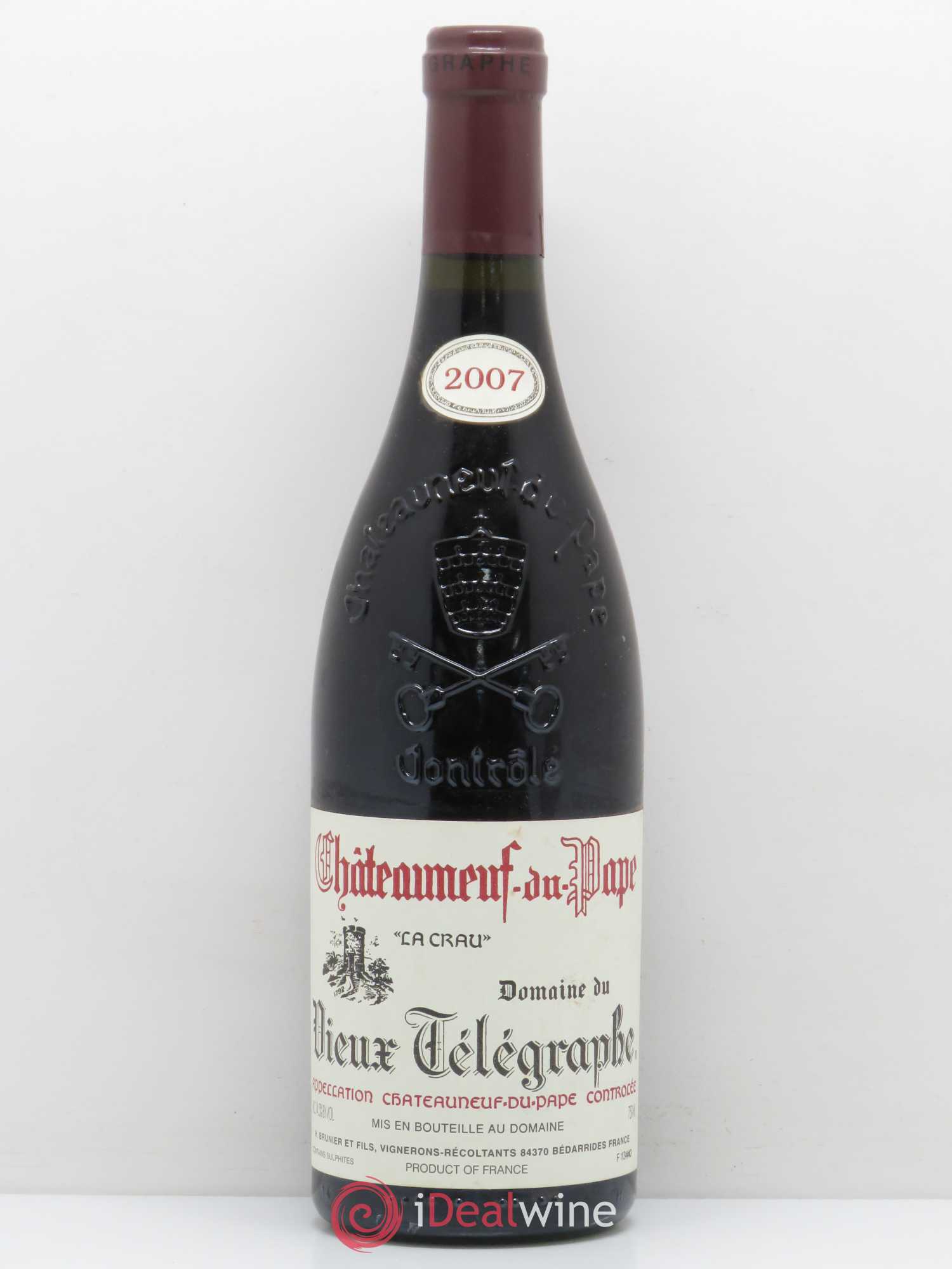 Châteauneuf-du-Pape Vieux Télégraphe (Domaine du) Vignobles Brunier 2007 - Lot de 1 bouteille - 0