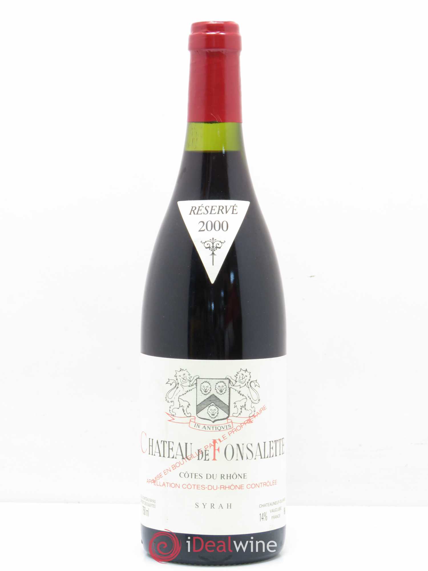 Côtes-du-Rhône Cuvée Syrah Château de Fonsalette 2000 - Lot de 1 bouteille - 0