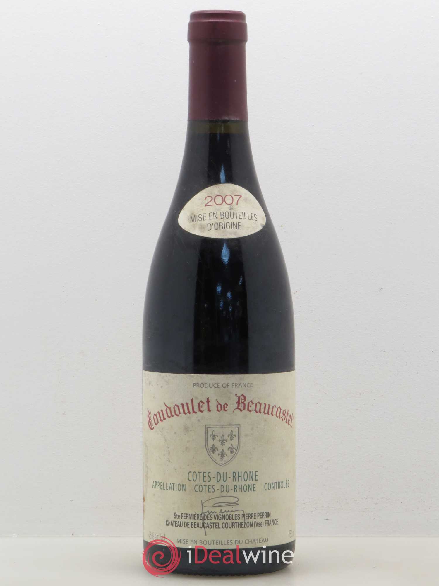 Côtes-du-Rhône Coudoulet de Beaucastel Famille Perrin 2007 - Lot de 1 bouteille - 0