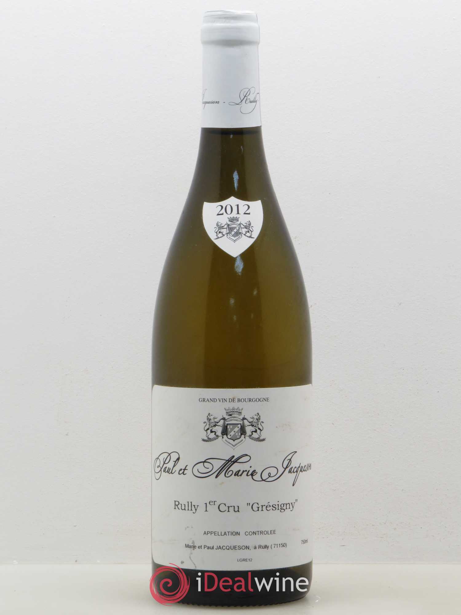 Rully 1er Cru Grésigny Paul & Marie Jacqueson 2012 - Lot de 1 bouteille - 0