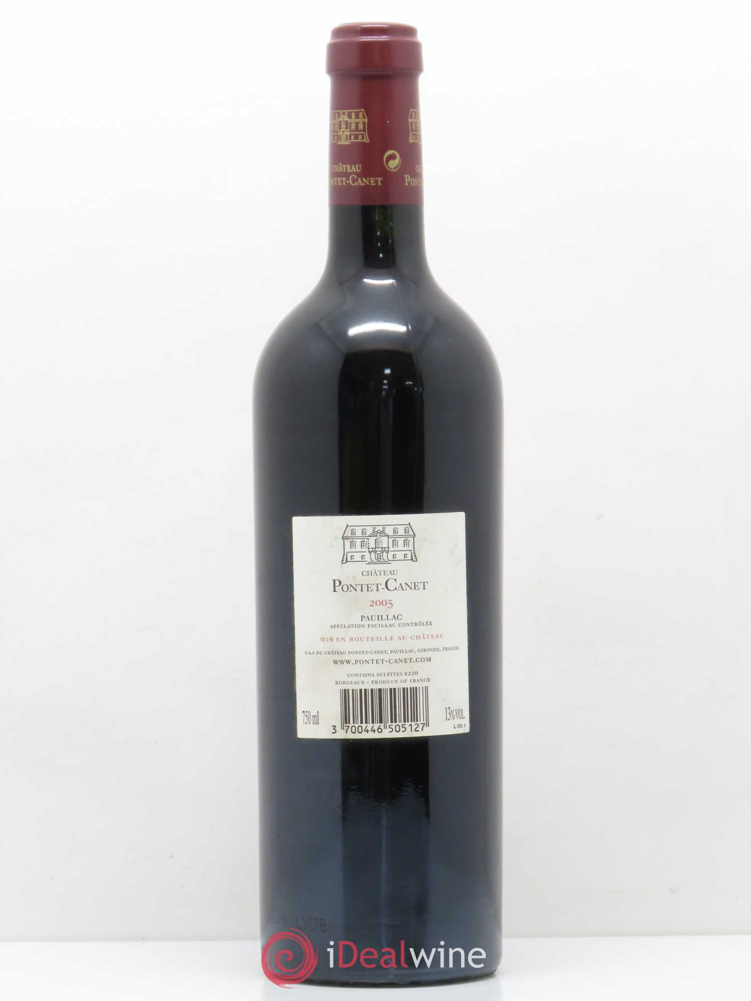 Château Pontet Canet 5ème Grand Cru Classé 2005 - Lot de 1 bouteille - 1