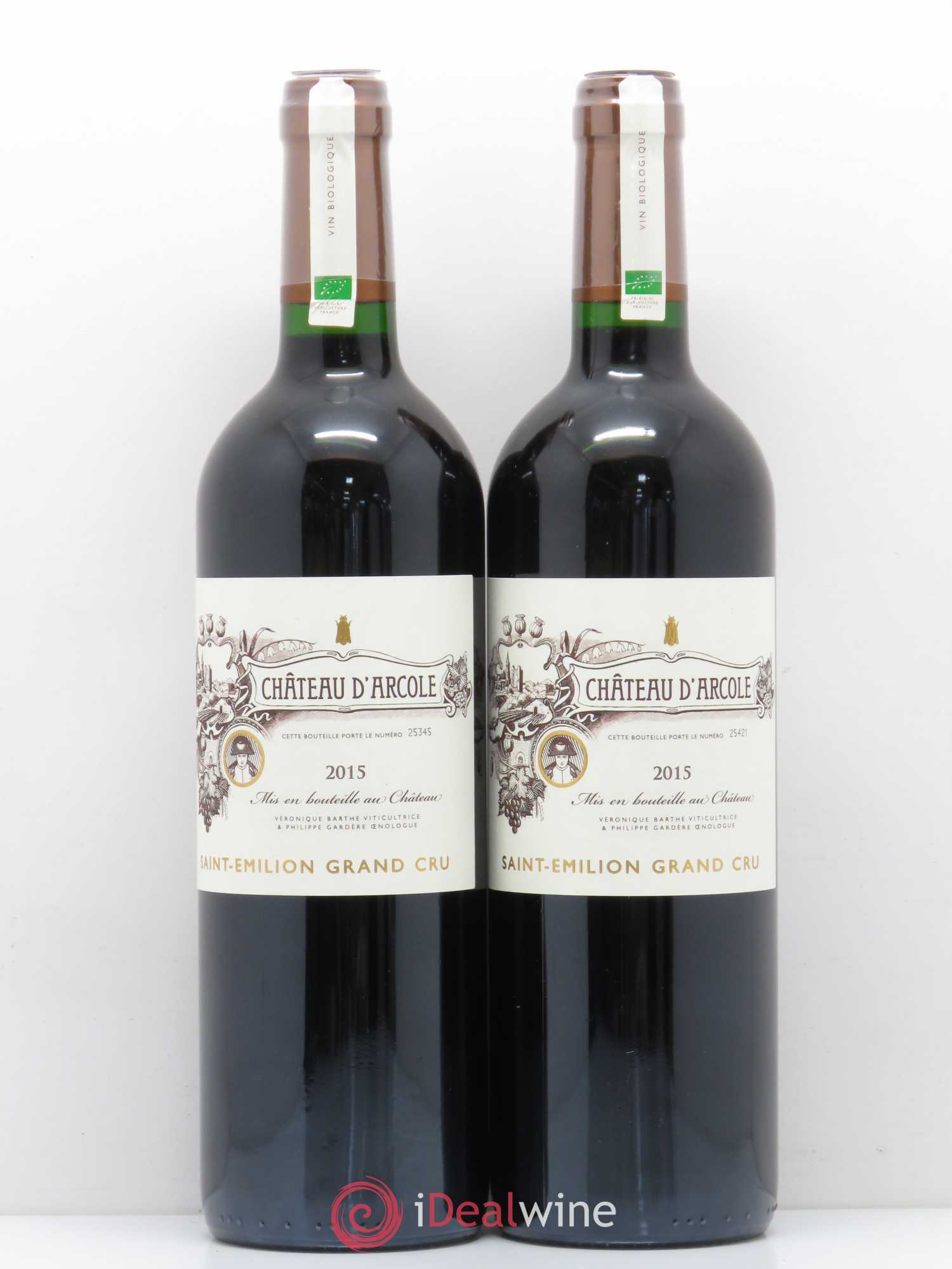Saint-Émilion Château d'Arcole 2015 - Posten von 2 Flaschen - 0