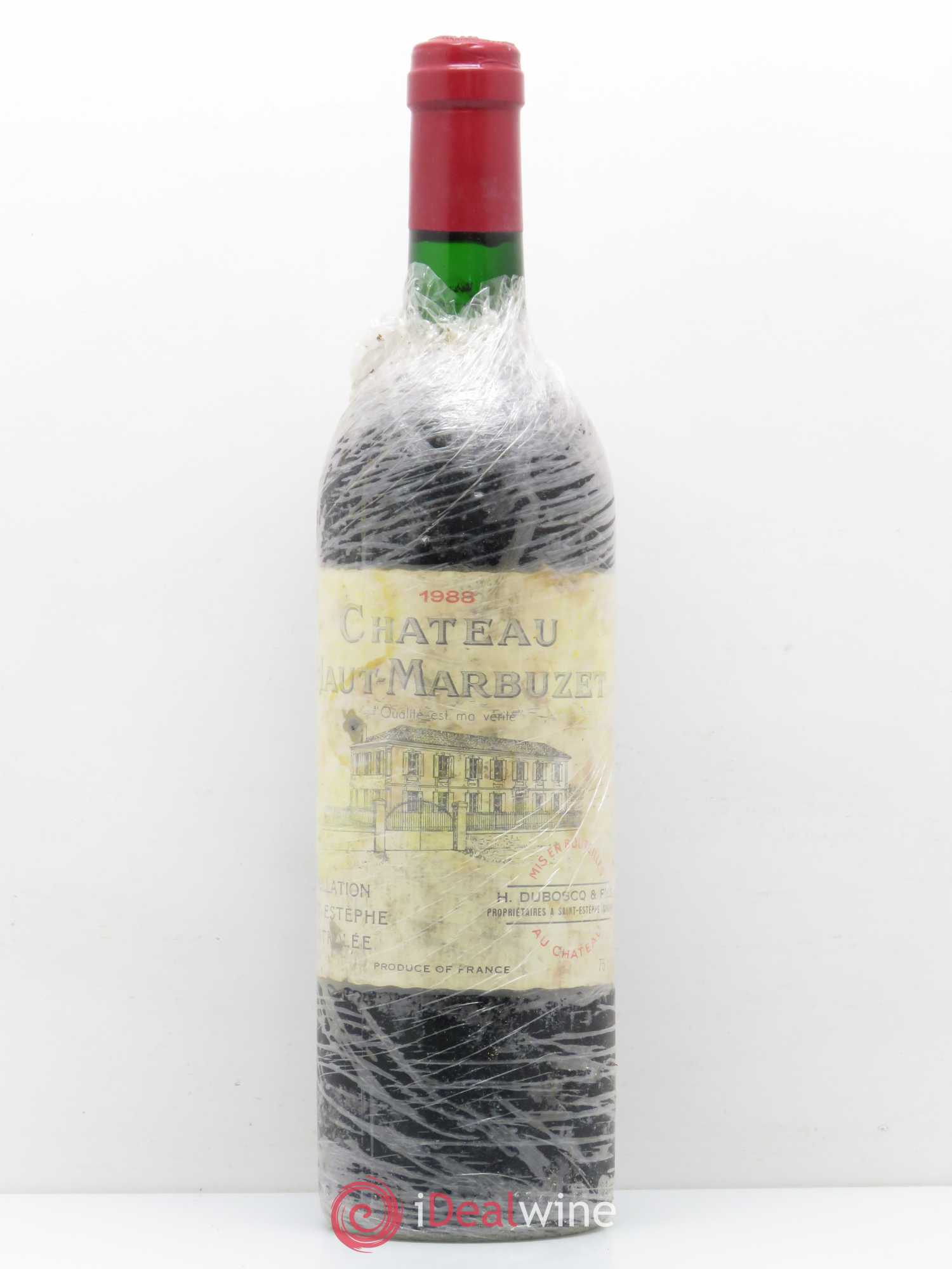 Château Haut Marbuzet 1988 - Lot de 1 bouteille - 0