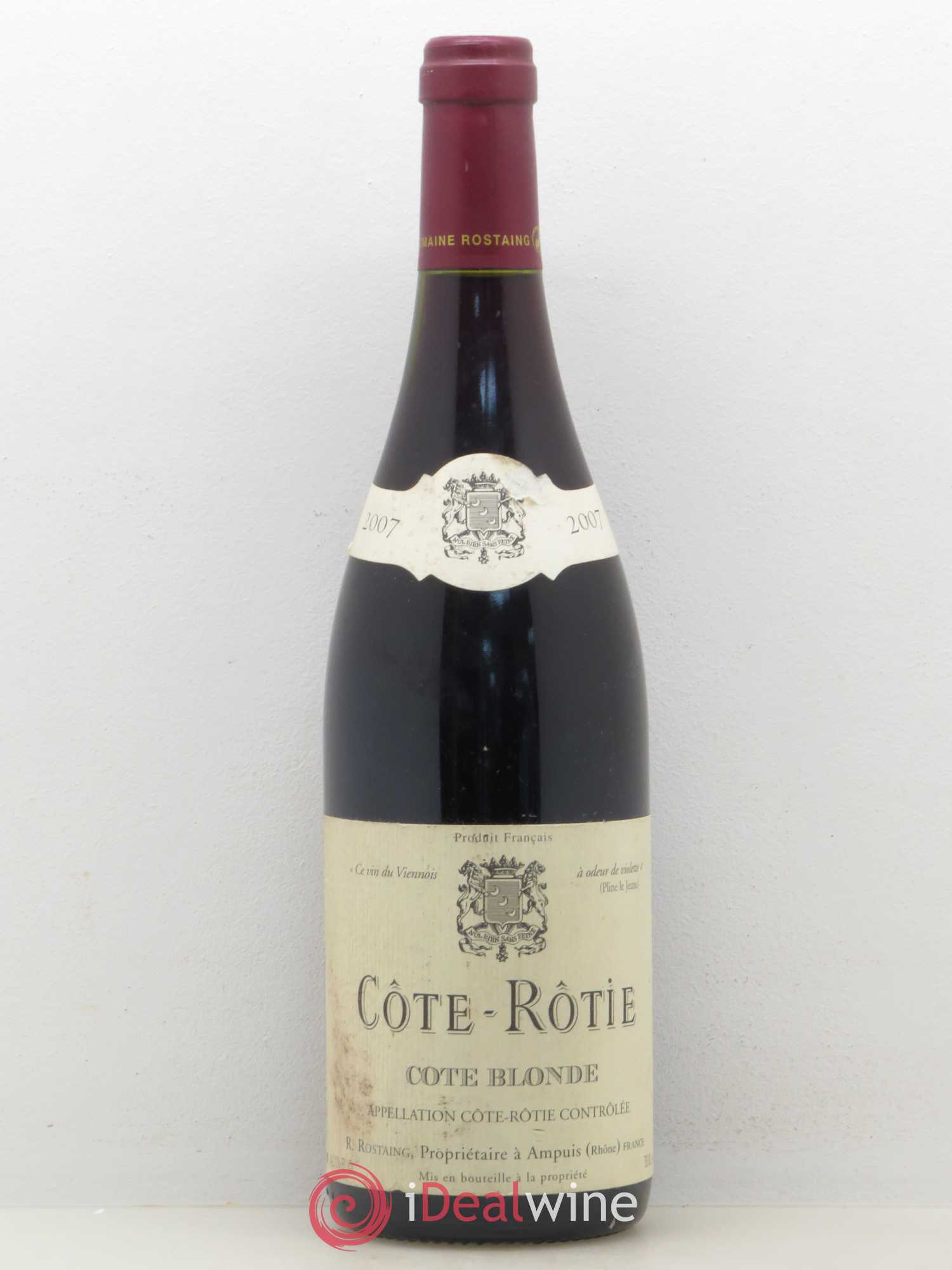 Côte-Rôtie Côte Blonde René Rostaing 2007 - Lot de 1 bouteille - 0