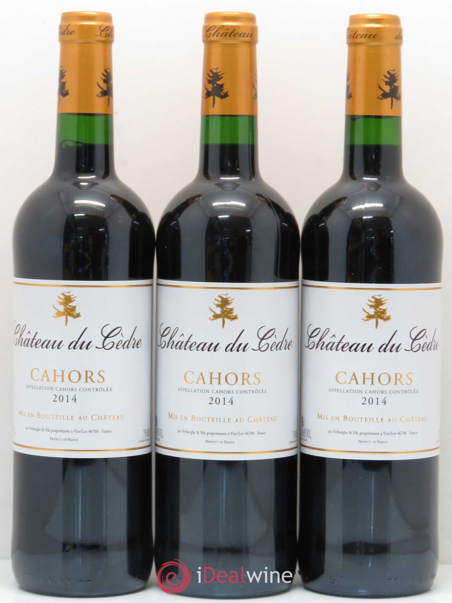 Cahors Château du Cèdre Pascal et Jean-Marc Verhaeghe 2014 - Lot de 3 bouteilles - 0