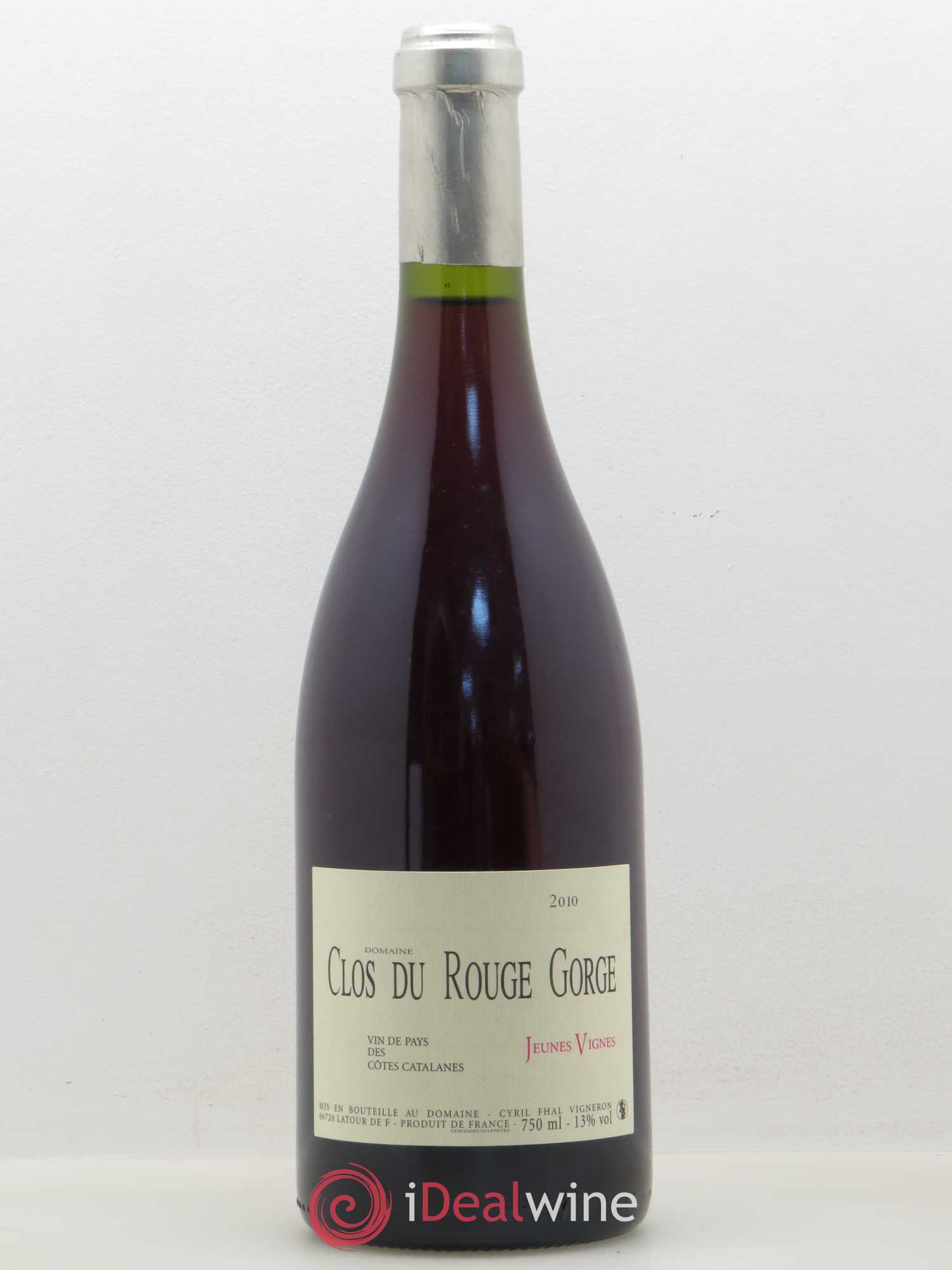 Côtes Catalanes (VDP des Côtes Catalanes) Clos du Rouge Gorge Jeunes Vignes Cyril Fhal 2010 - Lot de 1 bouteille - 0