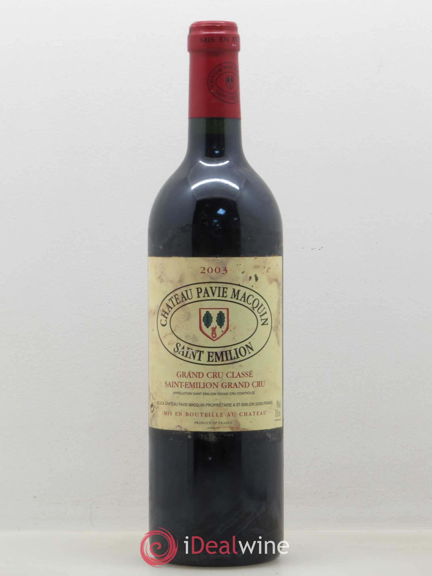 Château Pavie Macquin 1er Grand Cru Classé B 2003 - Lot de 1 bouteille - 0