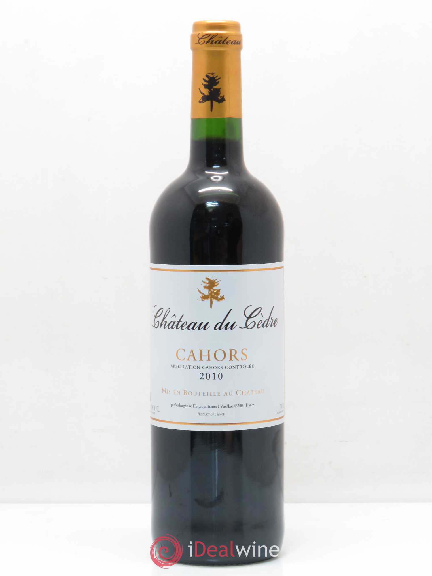 Cahors Château du Cèdre Pascal et Jean-Marc Verhaeghe 2010 - Lot de 1 bouteille - 0