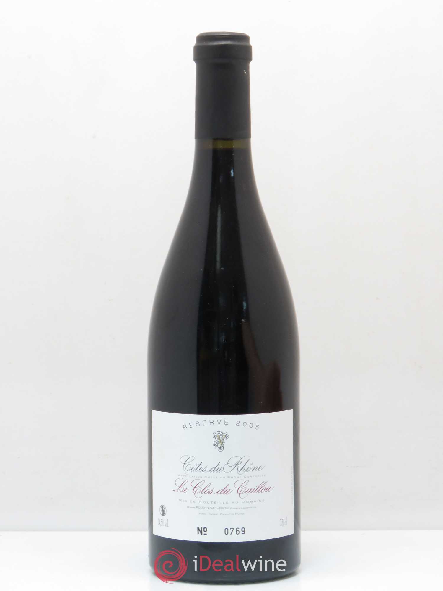 Côtes-du-Rhône Réserve Le Clos du Caillou Pouizin-Vacheron (sans prix de réserve) 2005 - Posten von 1 Flasche - 0