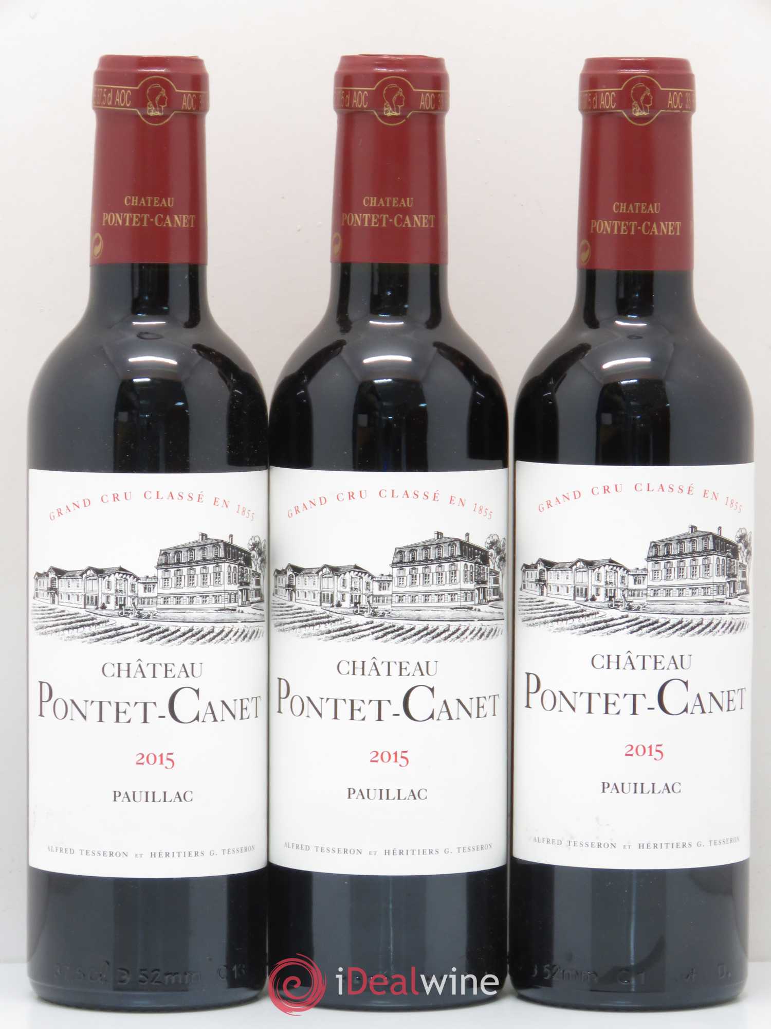 Château Pontet Canet 5ème Grand Cru Classé 2015 - Lot de 3 demi bouteilles - 0