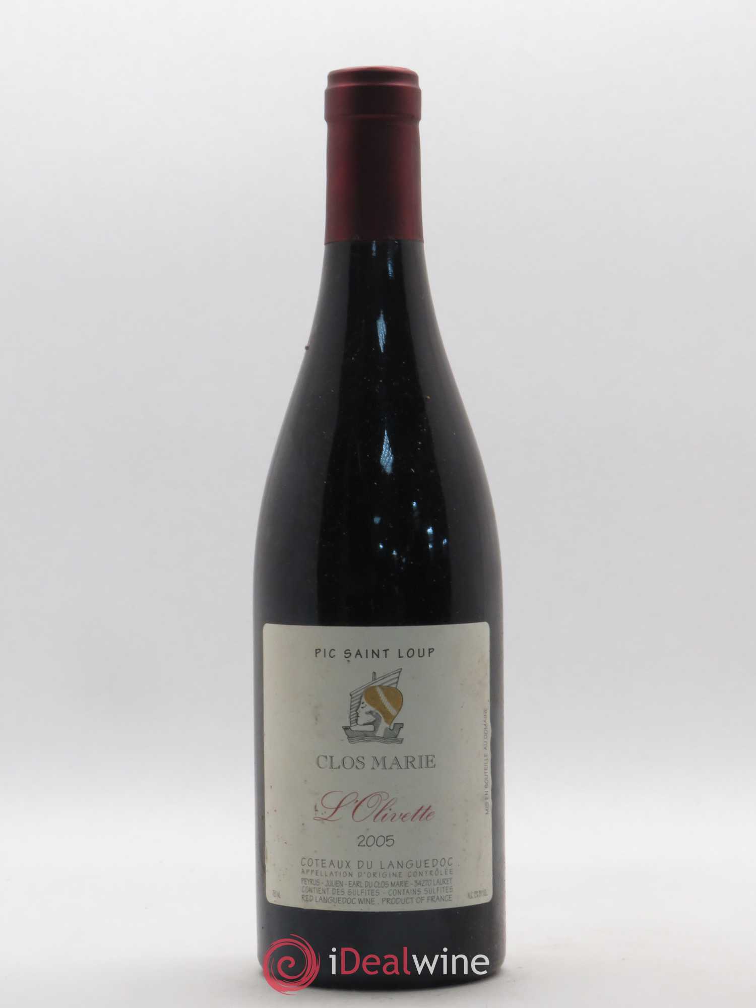 Pic Saint-Loup Clos Marie Olivette Christophe Peyrus et Françoise Julien 2005 - Lot de 1 bouteille - 0