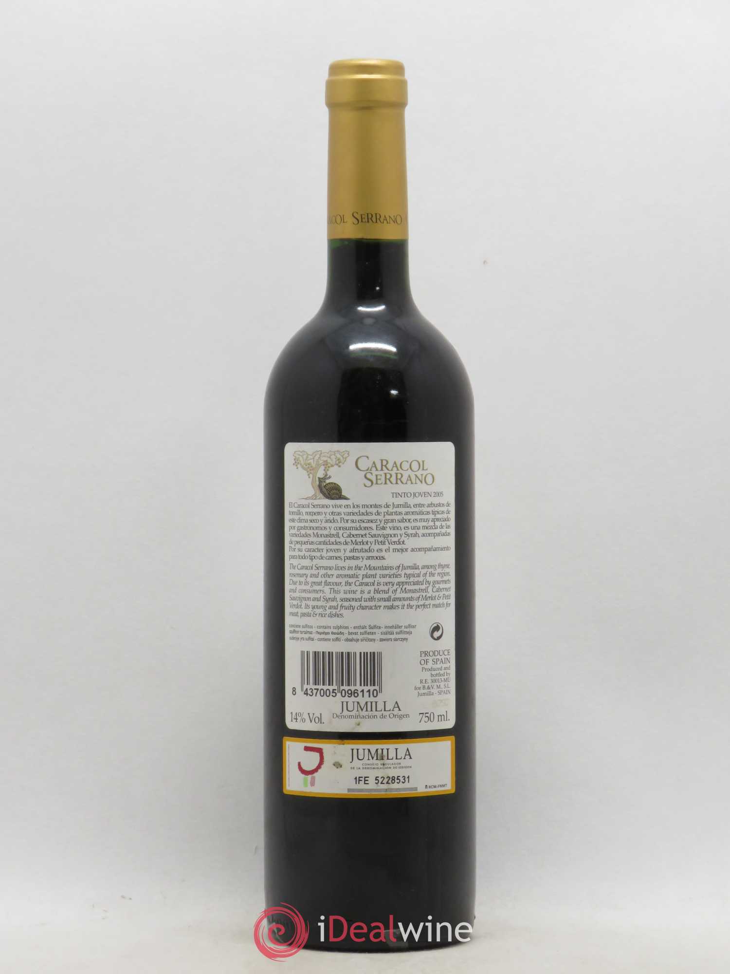 Jumilla Caracol Serrano Tinto Joven (sans prix de réserve) 2005 - Lotto di 1 bottiglia - 1