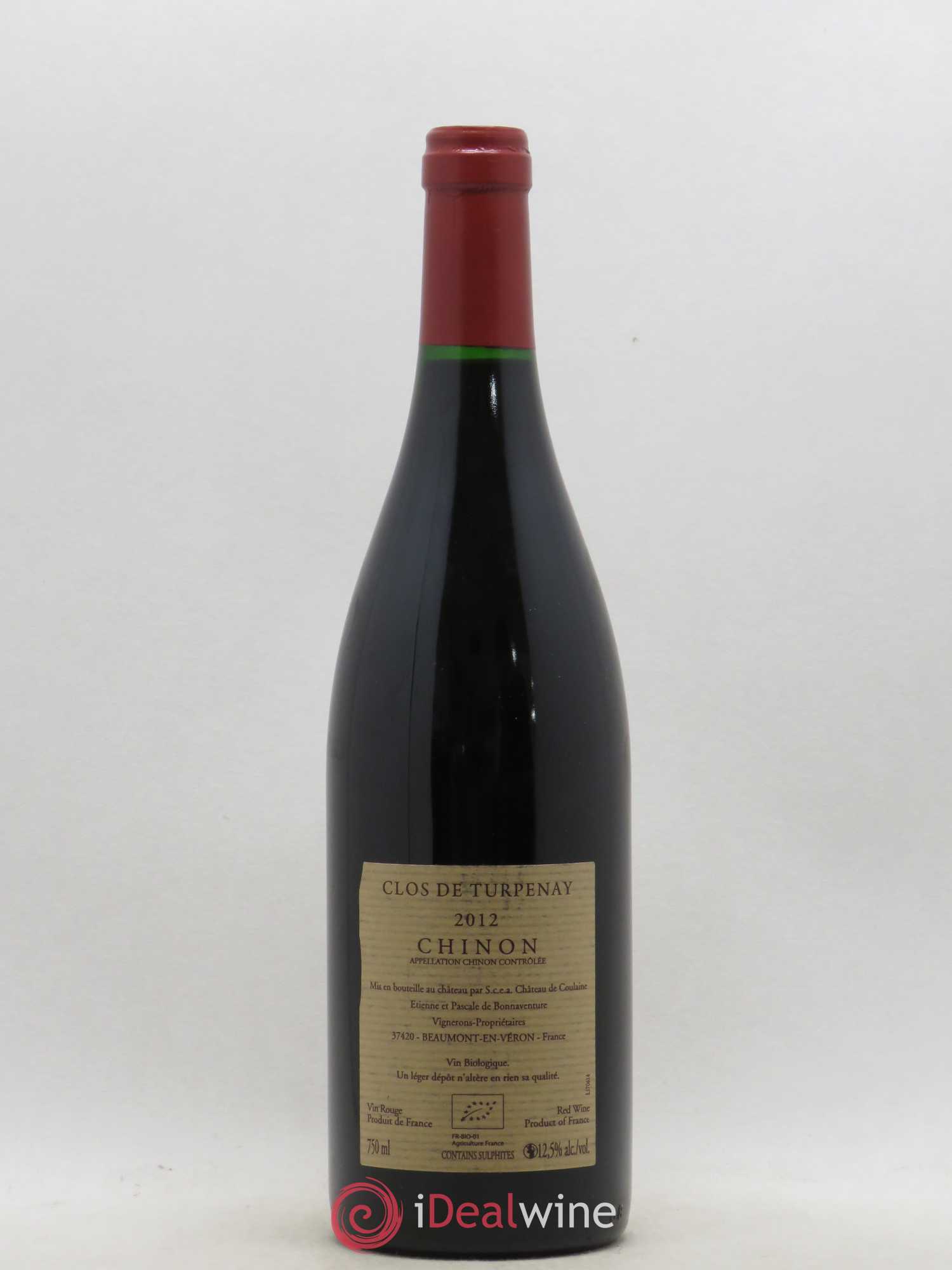 Chinon Château de Coulaine Clos de Turpenay 2012 - Posten von 1 Flasche - 1