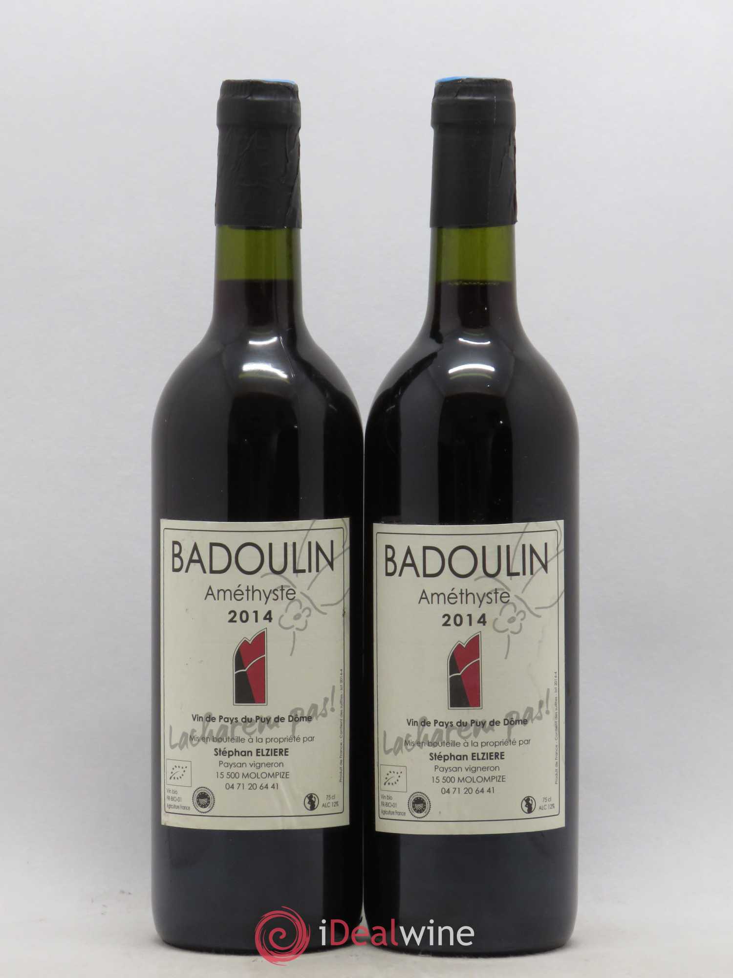 Rhône Vin du Puy de Dôme Cuvée Badouin Amethyste Stephan Elziere (sans prix de réserve) 2014 - Posten von 2 Flaschen - 0