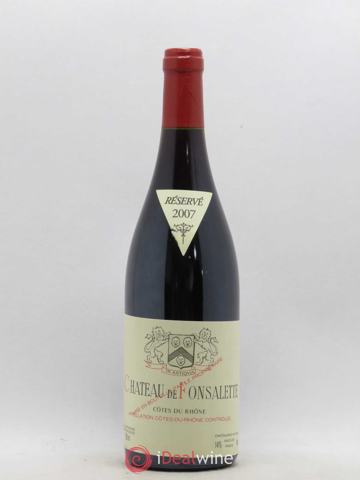Côtes-du-Rhône Château de Fonsalette Emmanuel Reynaud 2007 - Lot de 1 bouteille - 0