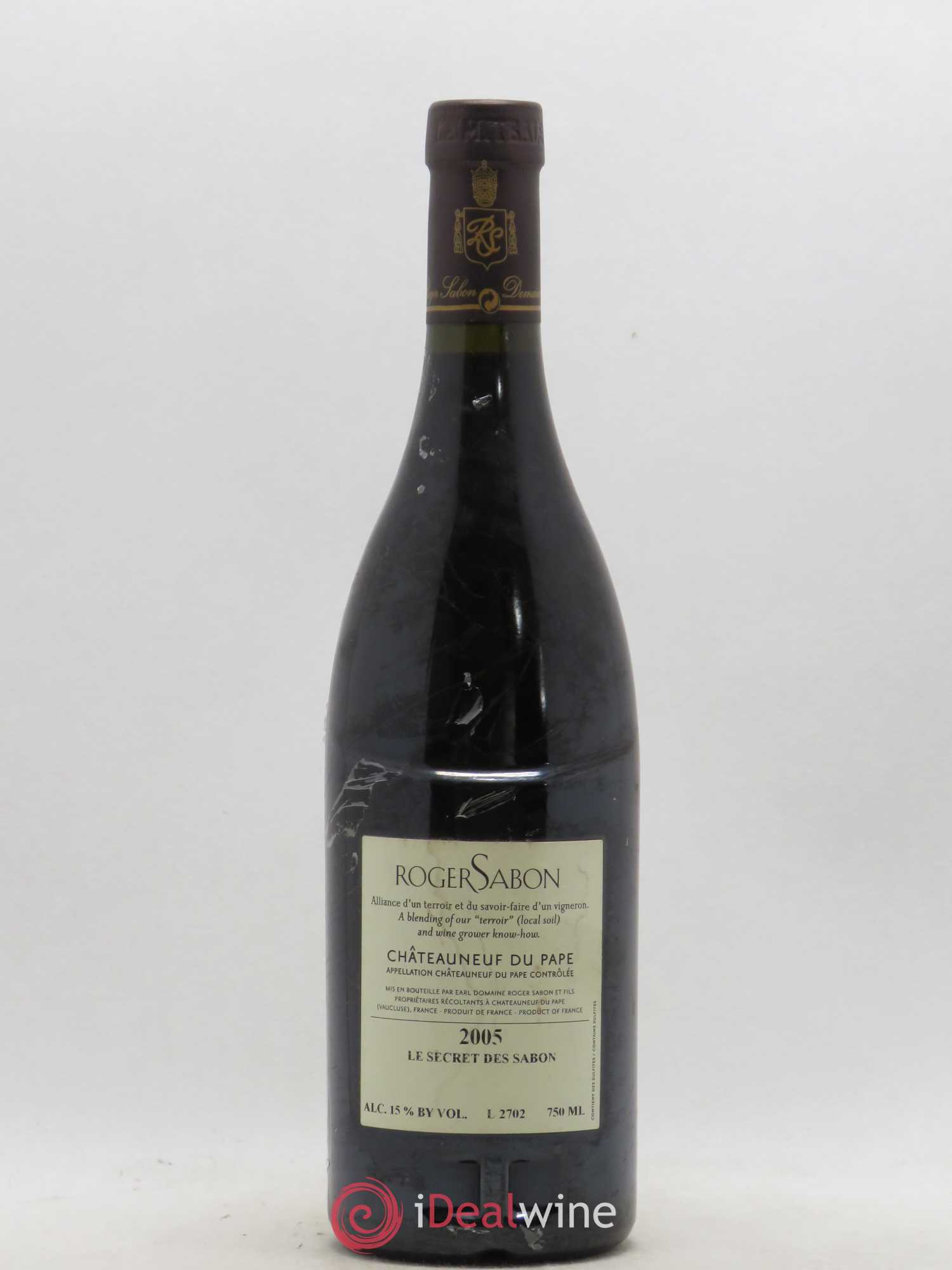 Châteauneuf-du-Pape Le Secret des Sabon Domaine Roger Sabon 2005 - Lot de 1 bouteille - 1