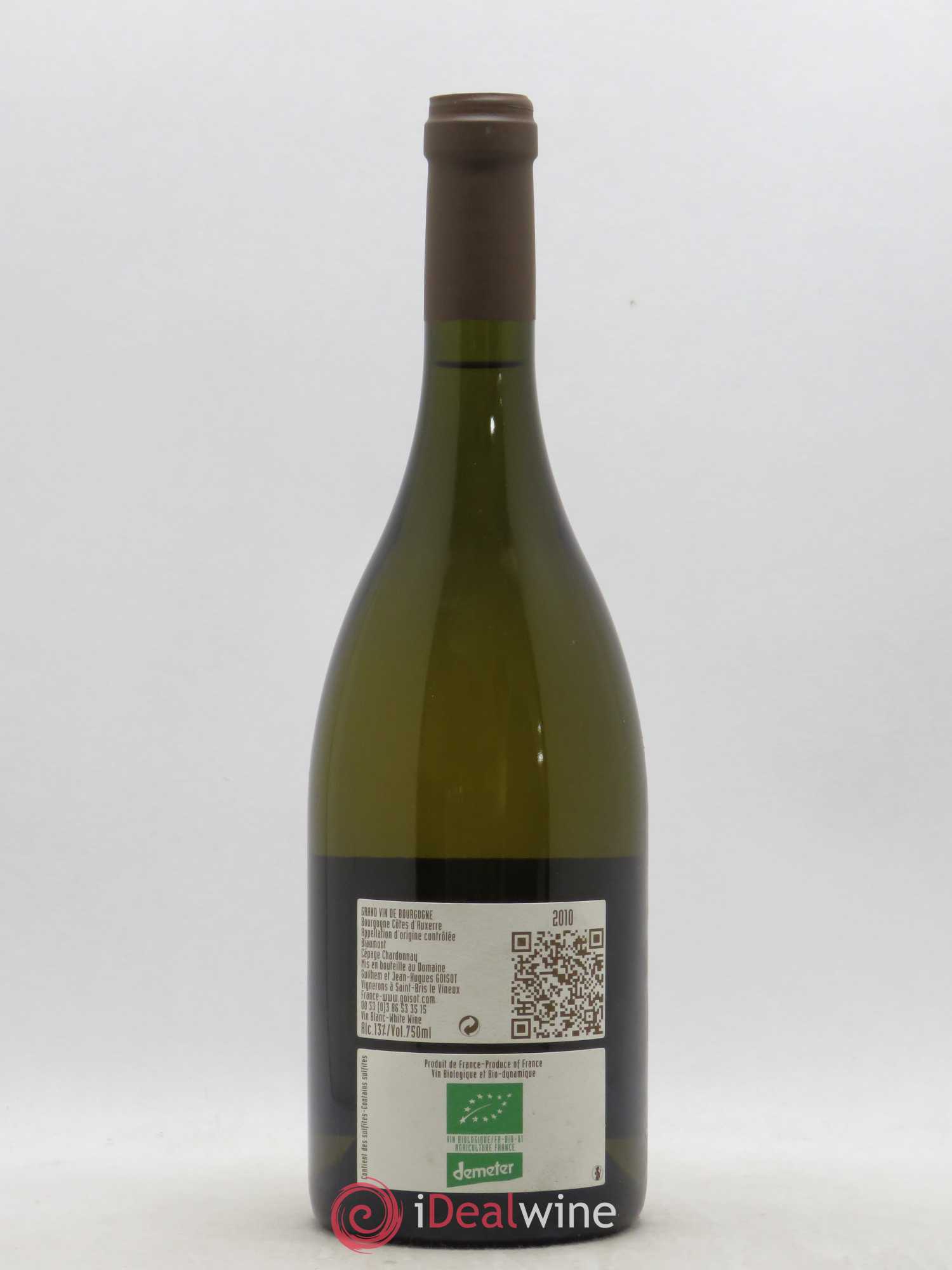 Bourgogne Côtes d'Auxerre Biaumont Domaine Goisot 2010 - Posten von 1 Flasche - 1