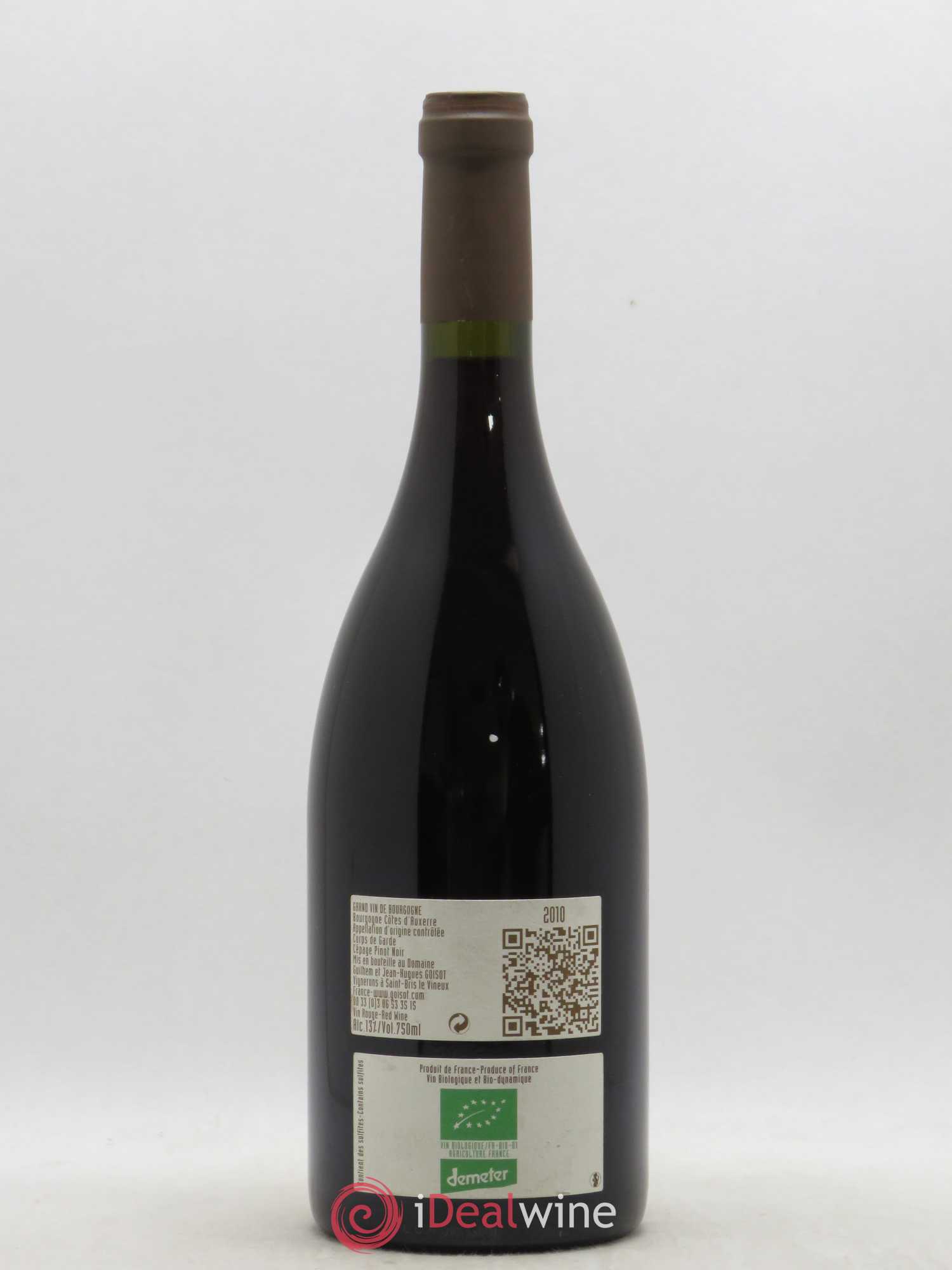 Bourgogne Côtes d'Auxerre Corps de Garde Domaine Goisot 2010 - Posten von 1 Flasche - 1