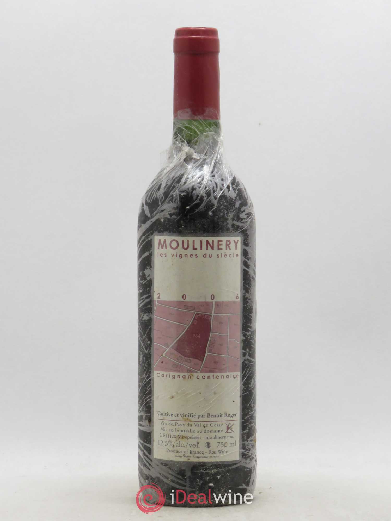 Rhône Vin de Pays du Val de Cesse Carignan Centenaire Collection Les Vignes du Siecle Maison Moulinery (sans prix de réserve) 2006 - Posten von 1 Flasche - 0