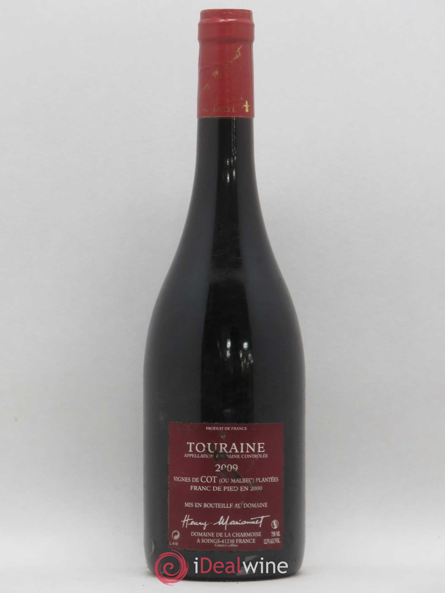 Touraine Vinifera Cot Henry Marionnet Domaine de la Charmoise 2009 - Lot de 1 bouteille - 1