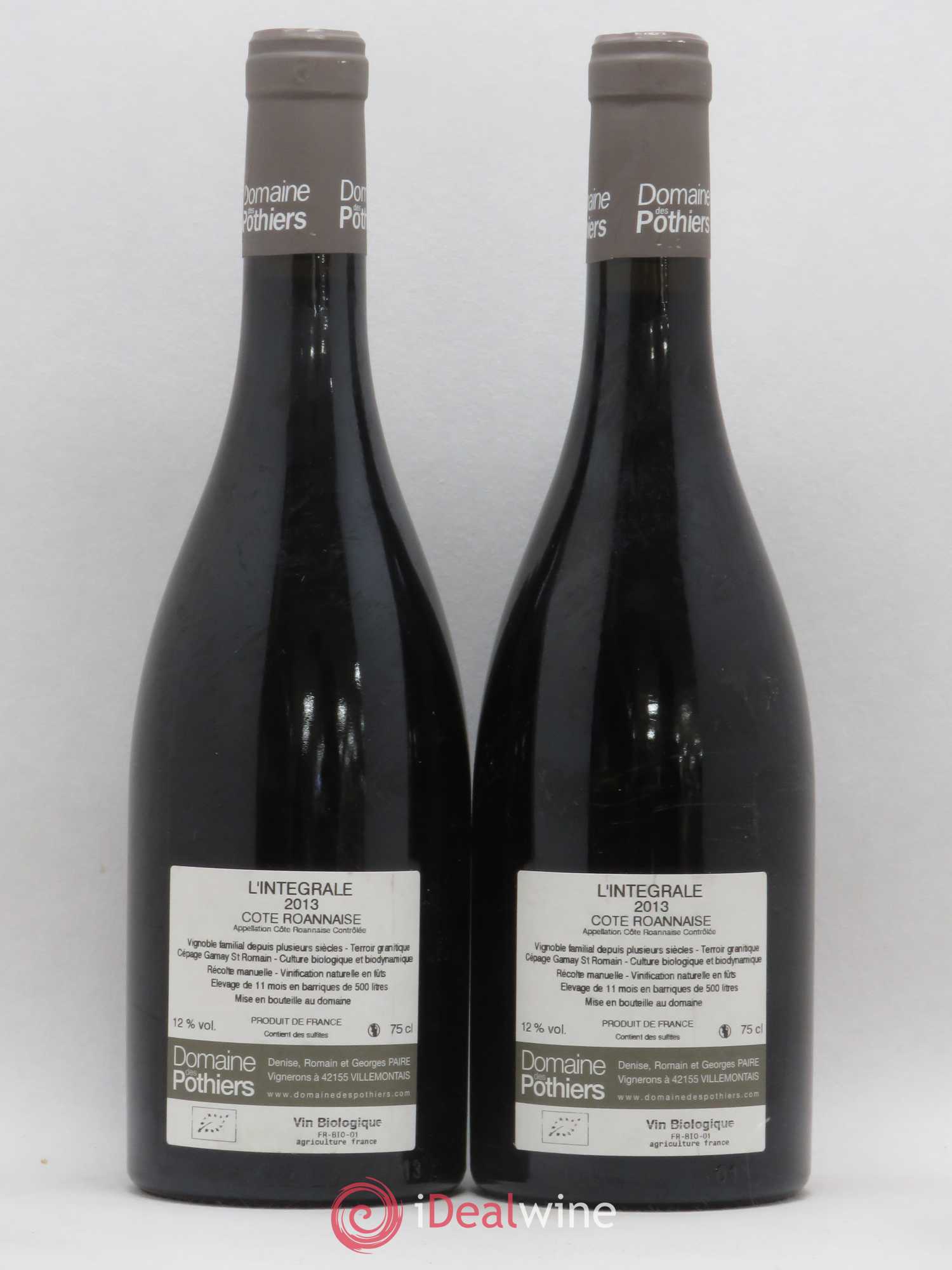 Côte Roannaise L'Intégrale Domaine des Pothiers 2013 - Lot de 2 bouteilles - 1