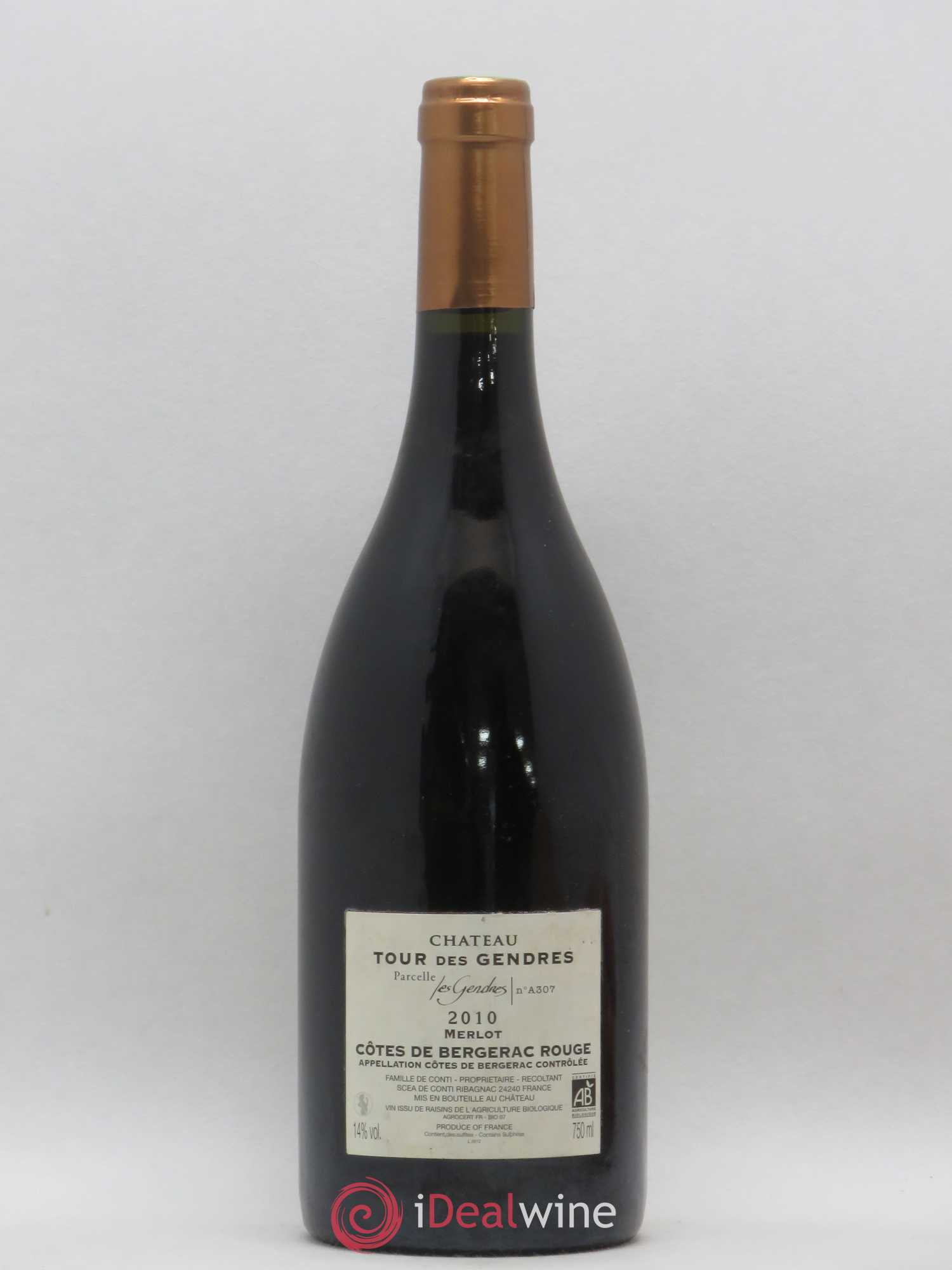 Bergerac Château Tour des Gendres Famille de Conti Les Gendres Parcelle n°A307 2010 - Lotto di 1 bottiglia - 1