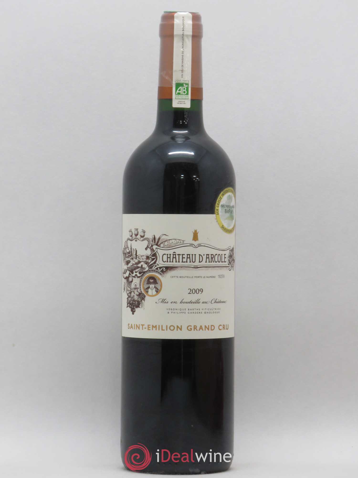 Saint-Émilion Grand Cru Château d'Arcole 2009 - Lot de 1 bouteille - 0