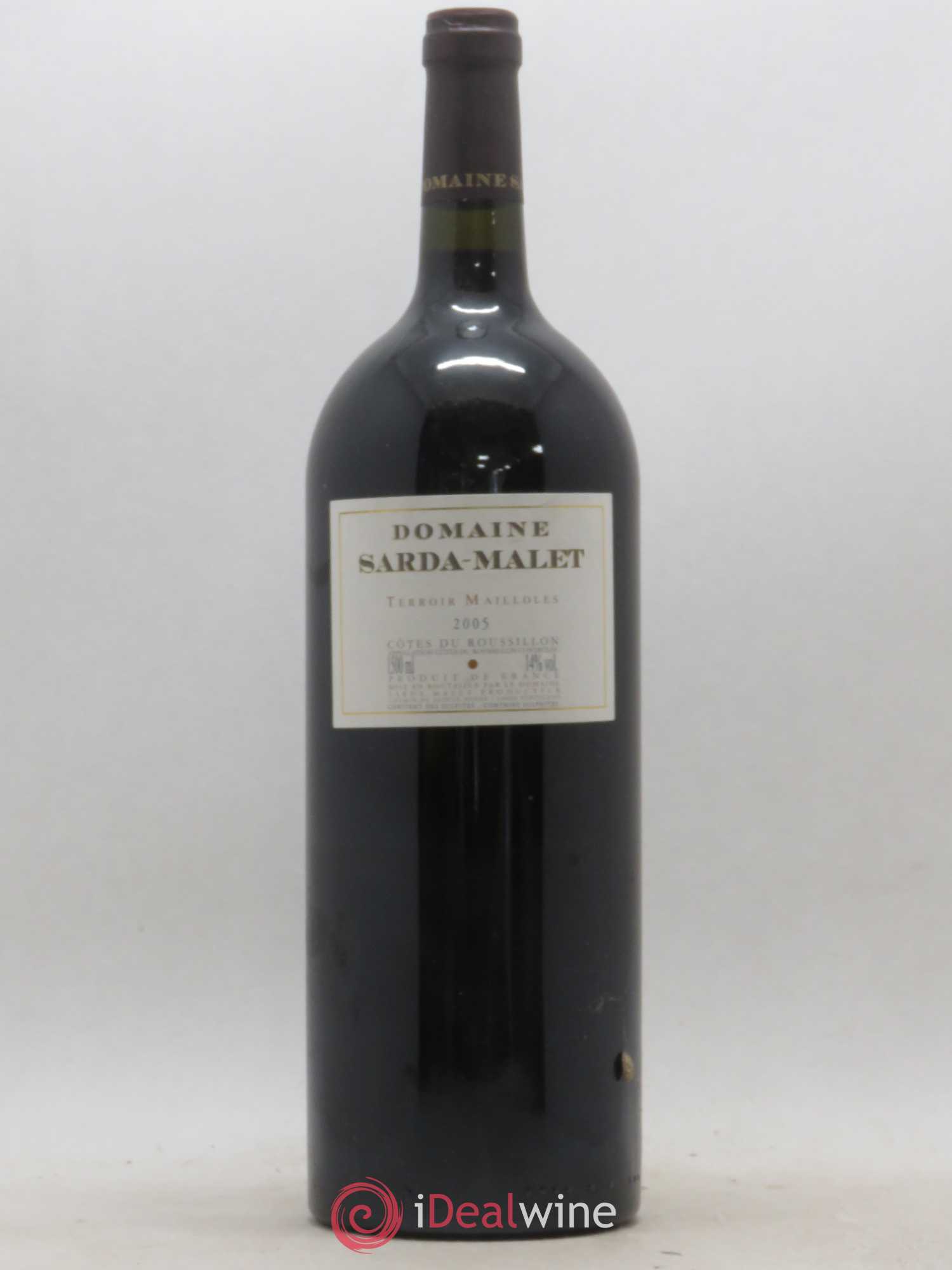 Côtes du Roussillon Domaine Sarda-Malet Terroir de Mailloles Jérôme Malet 2005 - Lot de 1 magnum - 0