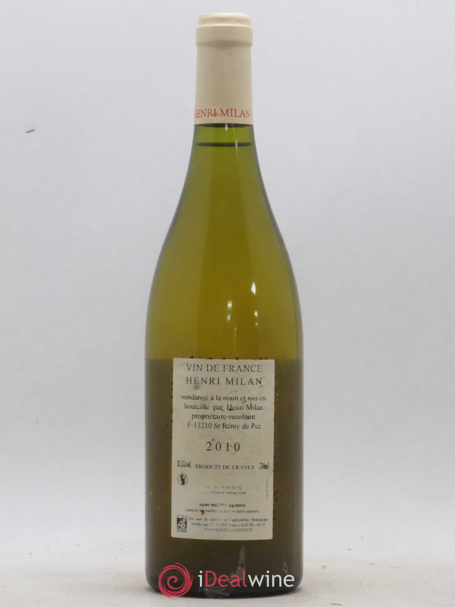 Vin de France Sans Soufre Ajouté Henri Milan 2010 - Lot de 1 bouteille - 1