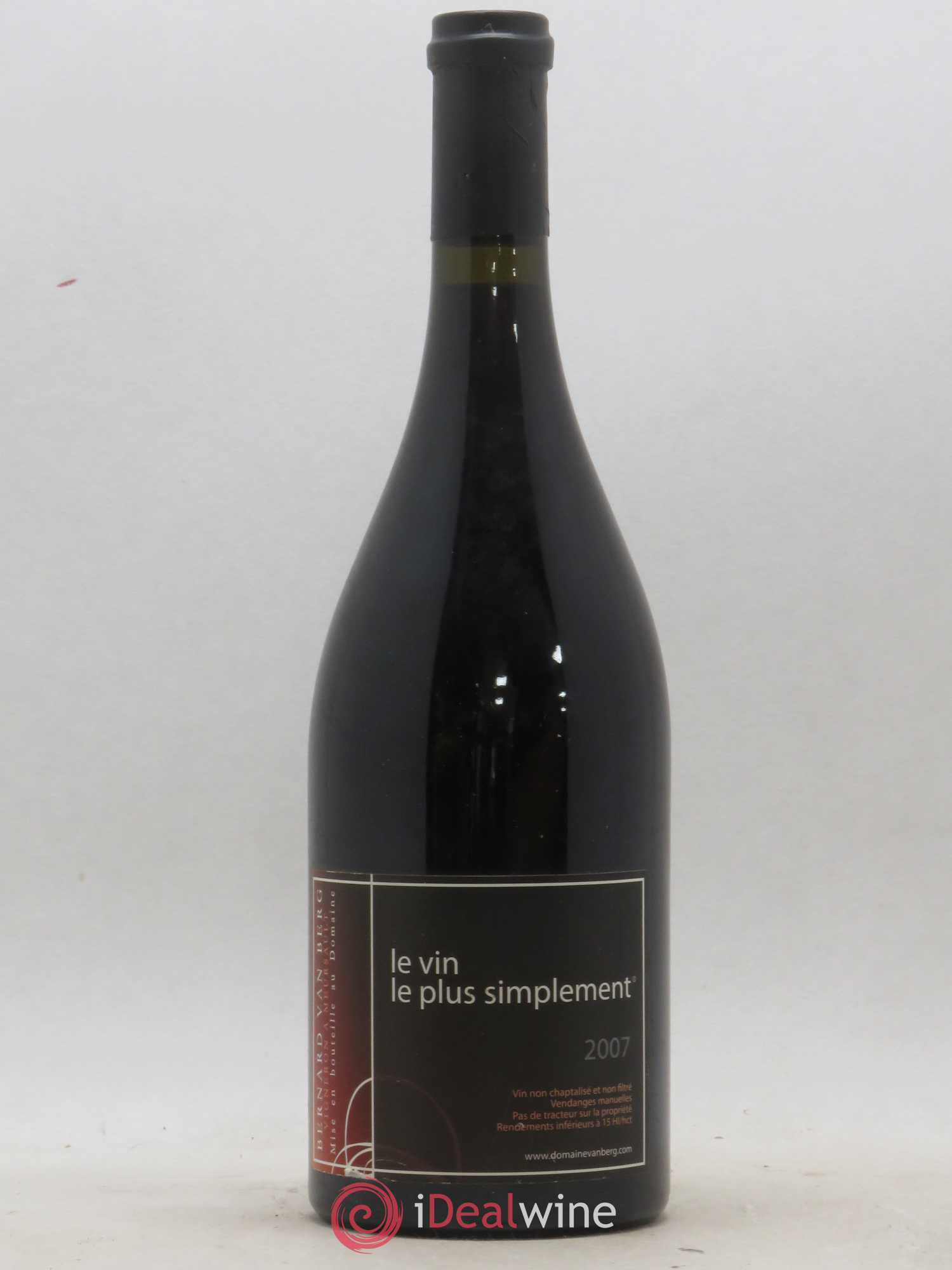 Bourgogne Grand Ordinaire Les Echalas Domaine Van Berg 2007 - Posten von 1 Flasche - 0