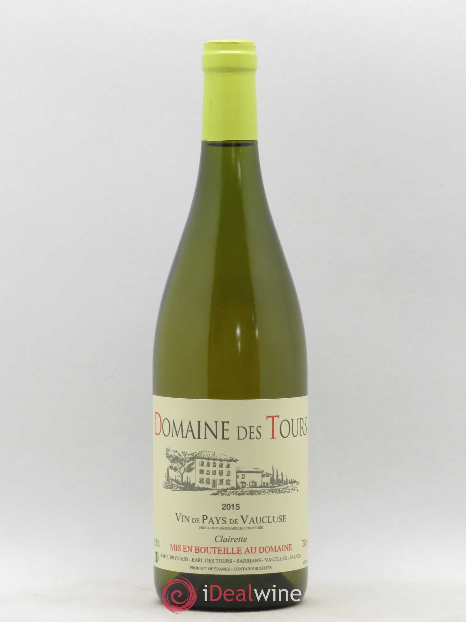 Vaucluse (Vin de Pays de Vaucluse) Domaine des Tours Emmanuel Reynaud Clairette 2015 - Lot de 1 bouteille - 0