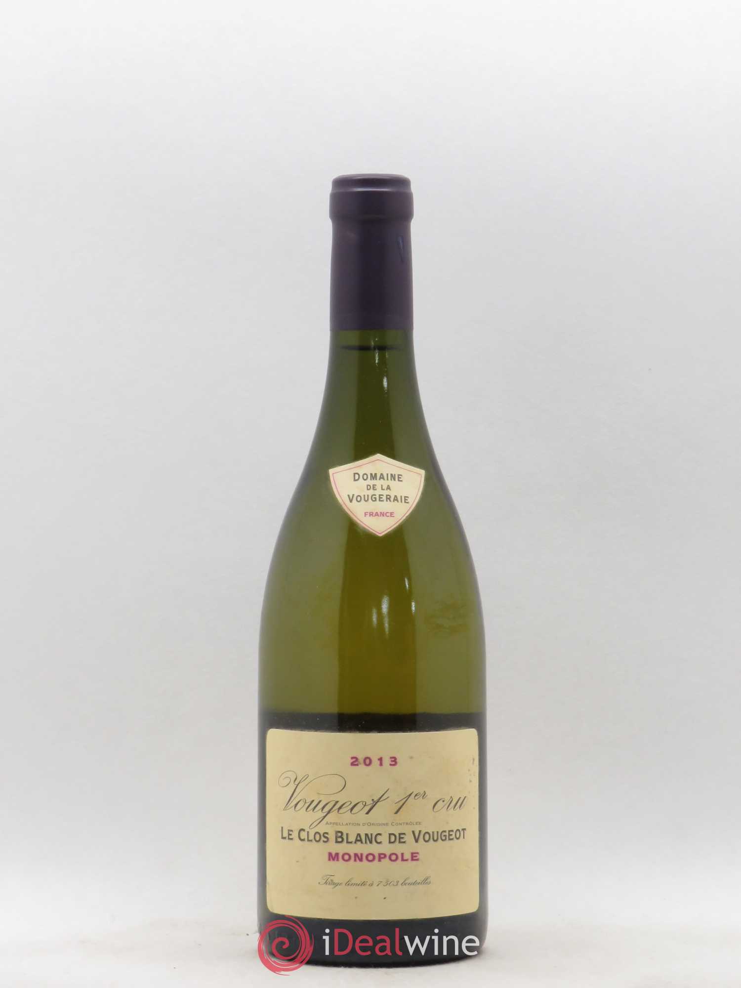 Vougeot 1er Cru Le Clos Blanc de Vougeot La Vougeraie 2013 - Lot de 1 bouteille - 0