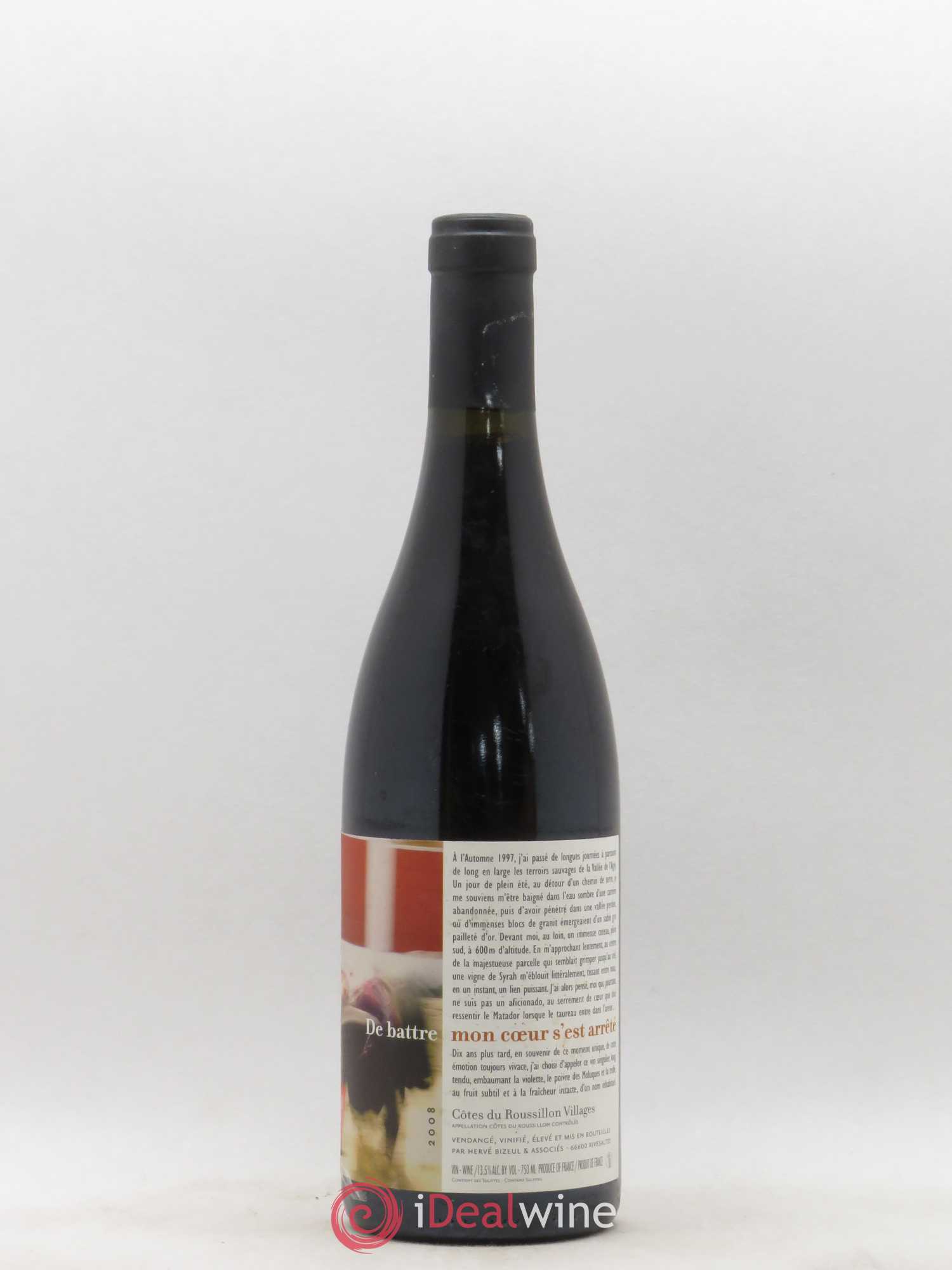 Côtes Catalanes (Anciennement Côtes du Roussillon) Clos des Fées De battre mon coeur s'est arrêté Hervé Bizeul 2008 - Lot de 1 bouteille - 0