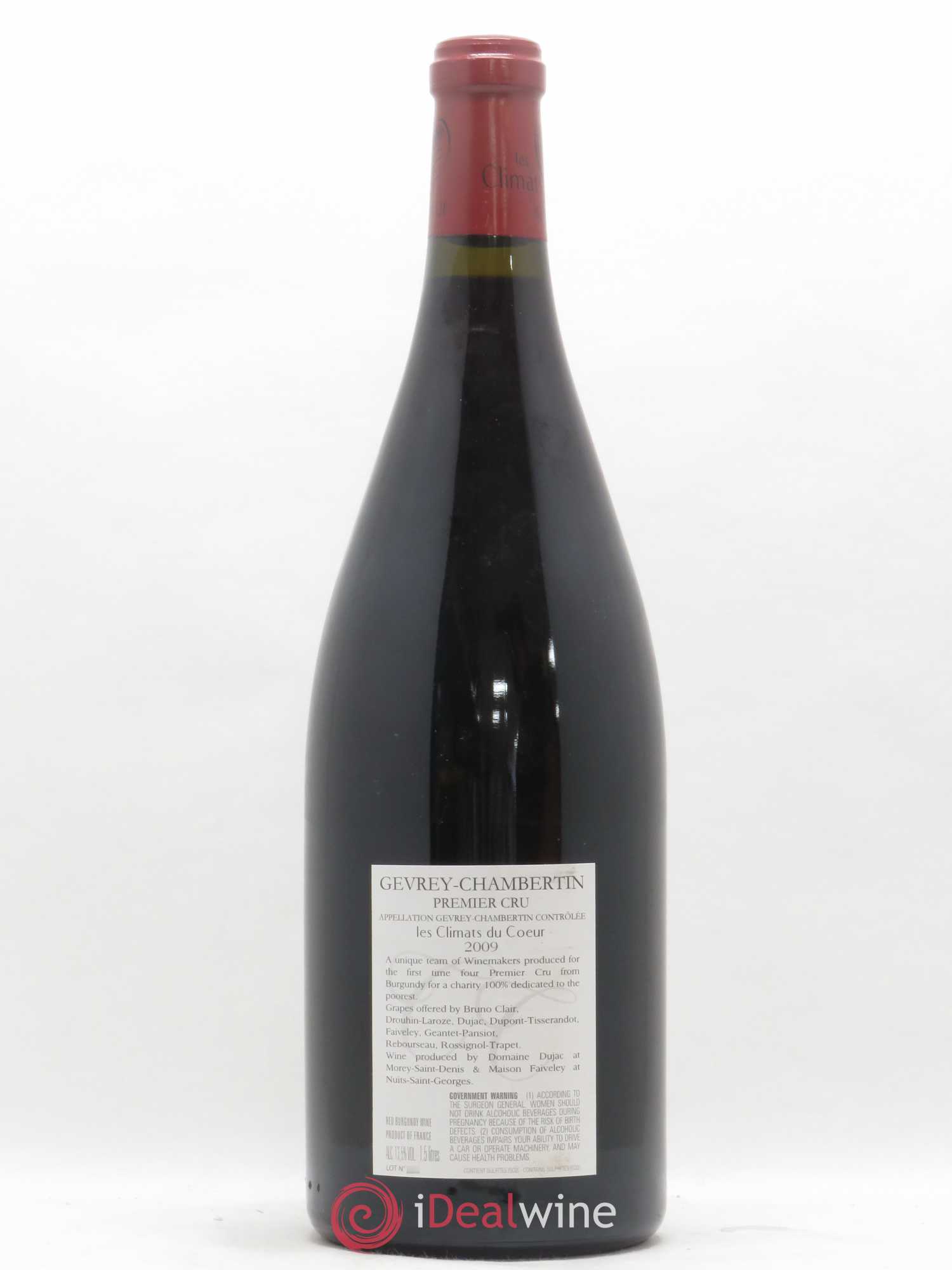 Gevrey-Chambertin 1er Cru Les Climats du Coeur - Drouhin-Laroze - Dujac - Dupont-Tisserandot - Faiveley - Geantet-Pansiot - Rebourseau - Rossignol-Trapet (sans prix de réserve) 2009 - Posten von 1 Magnum - 1
