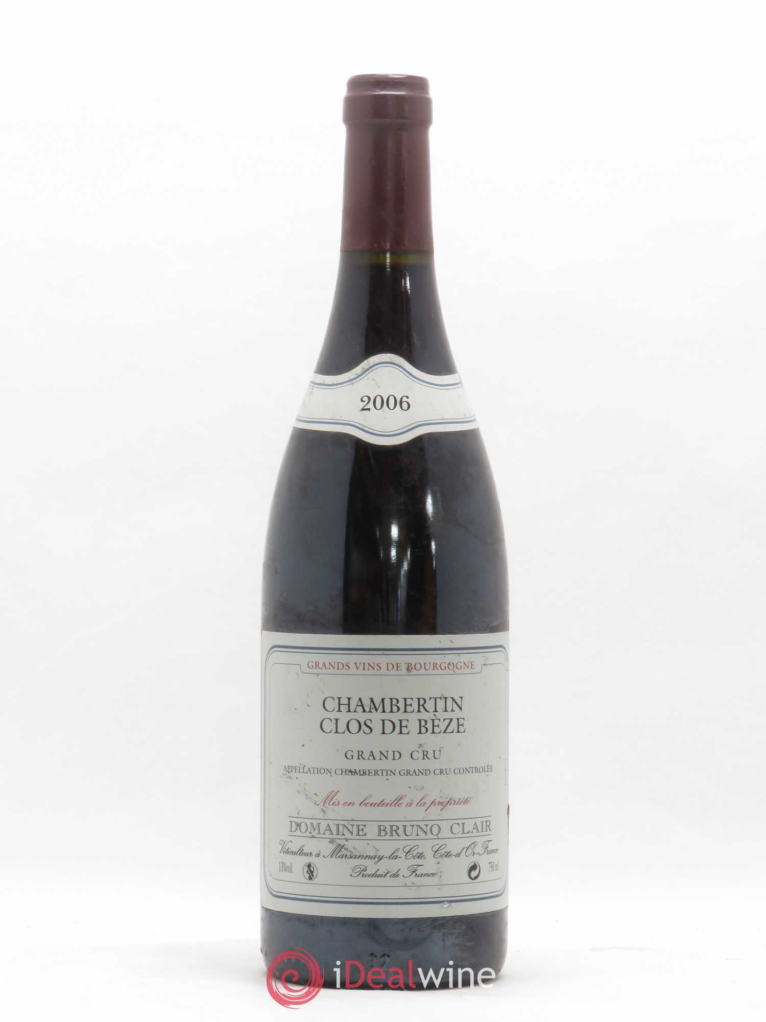 Chambertin Clos de Bèze Grand Cru Bruno Clair (Domaine) 2006 - Lot de 1 bouteille - 0