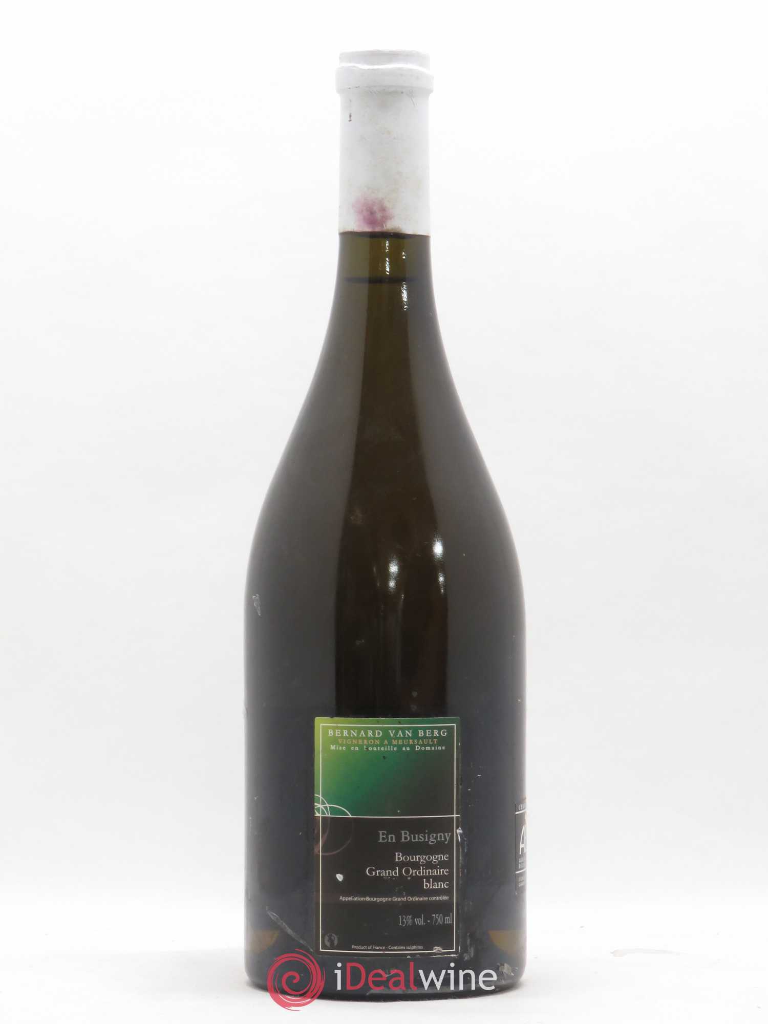 Bourgogne Grand Ordinaire En Busigny Bernard Van Berg 2008 - Lot de 1 bouteille - 1