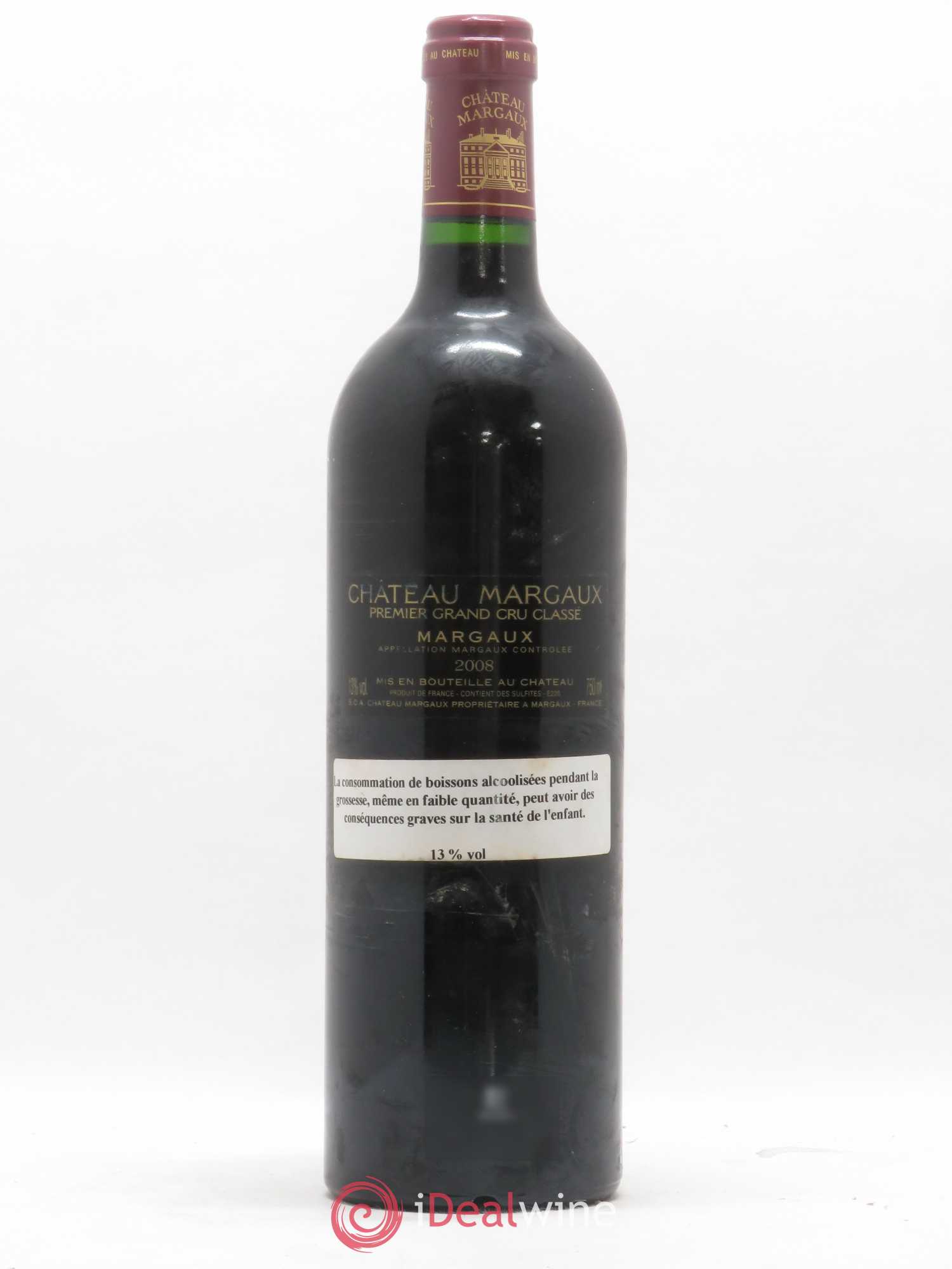 Château Margaux 1er Grand Cru Classé 2008 - Lot de 1 bouteille - 1