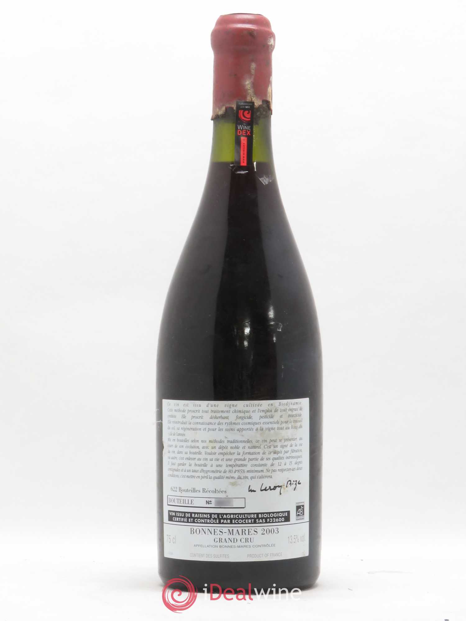 Bonnes-Mares Grand Cru d'Auvenay (Domaine) 2003 - Lot de 1 bouteille - 1