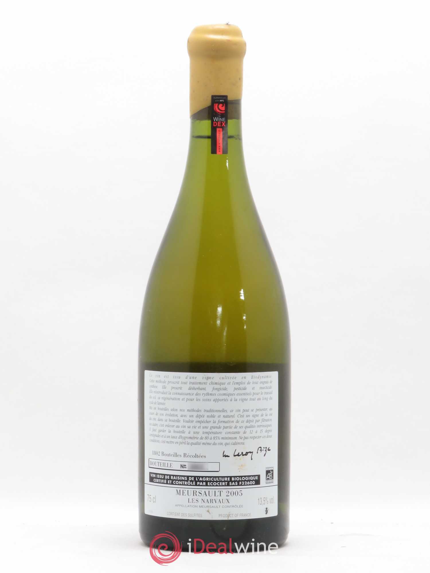 Meursault Les Narvaux d'Auvenay (Domaine) 2005 - Lot de 1 bouteille - 1