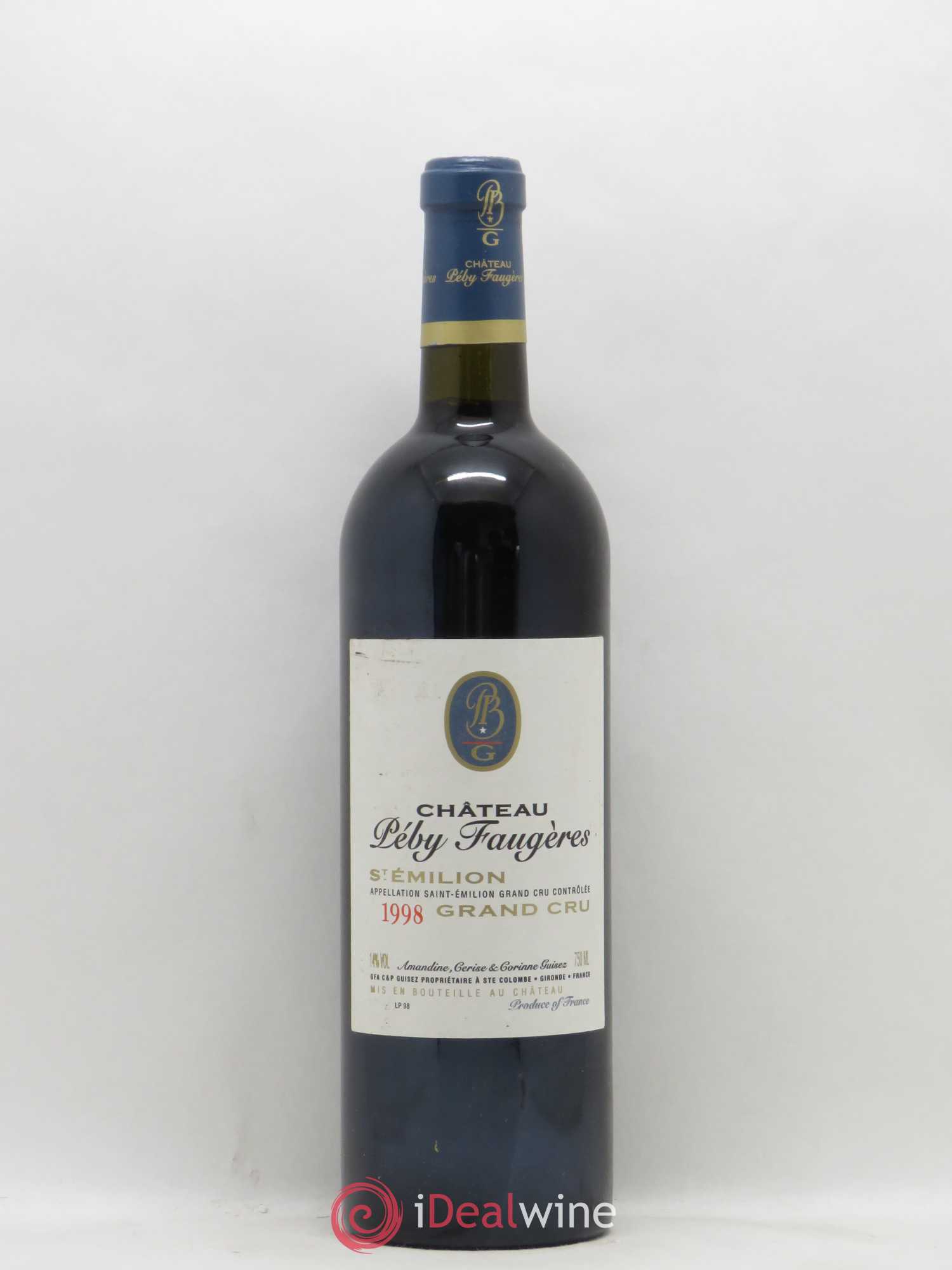 Château Péby Faugères Grand Cru Classé 1998 - Lot de 1 bouteille - 0