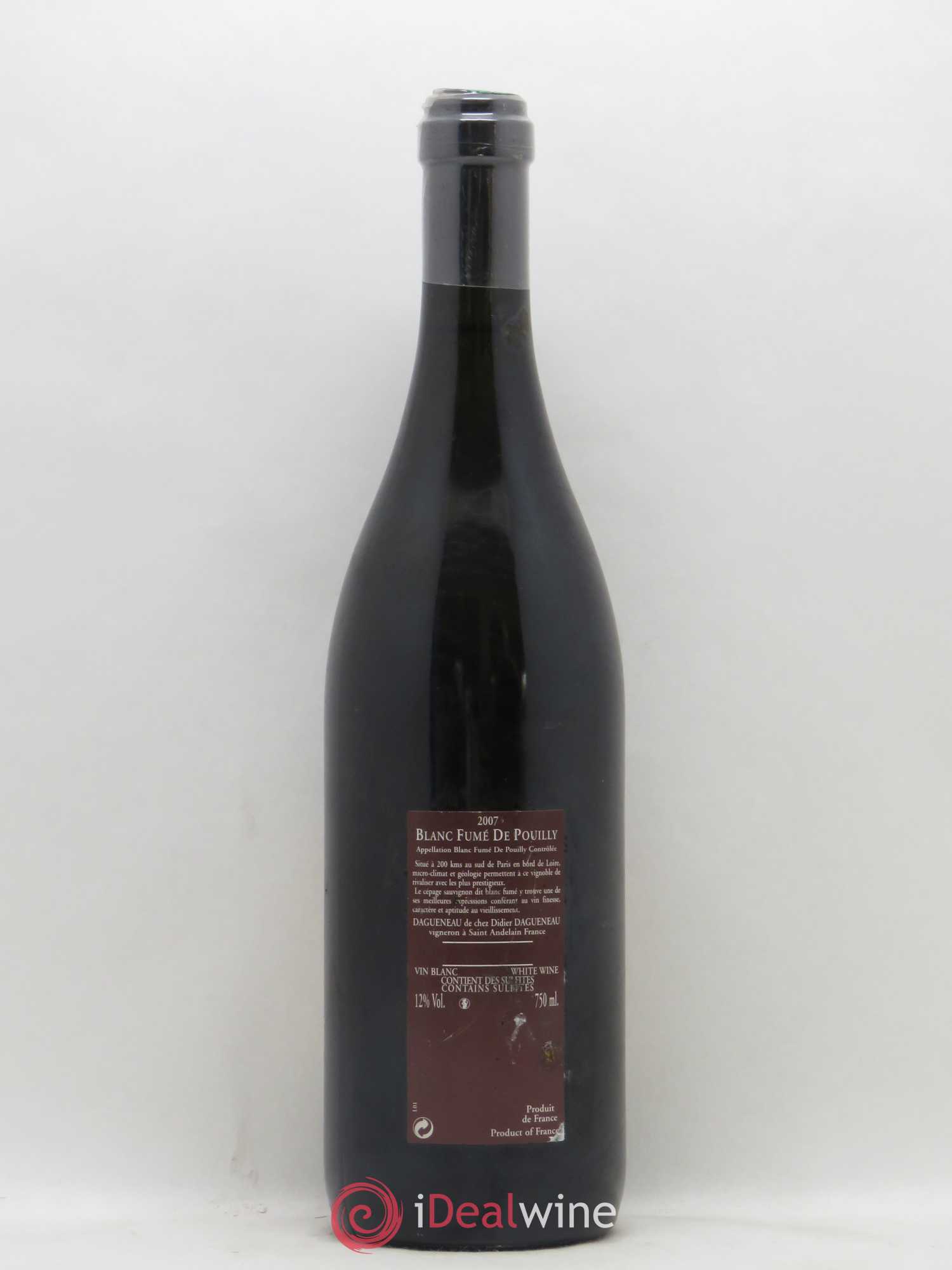 Vin de France (anciennement Pouilly-Fumé) Pur Sang Dagueneau (Domaine Didier - Louis-Benjamin) 2007 - Lot de 1 bouteille - 1