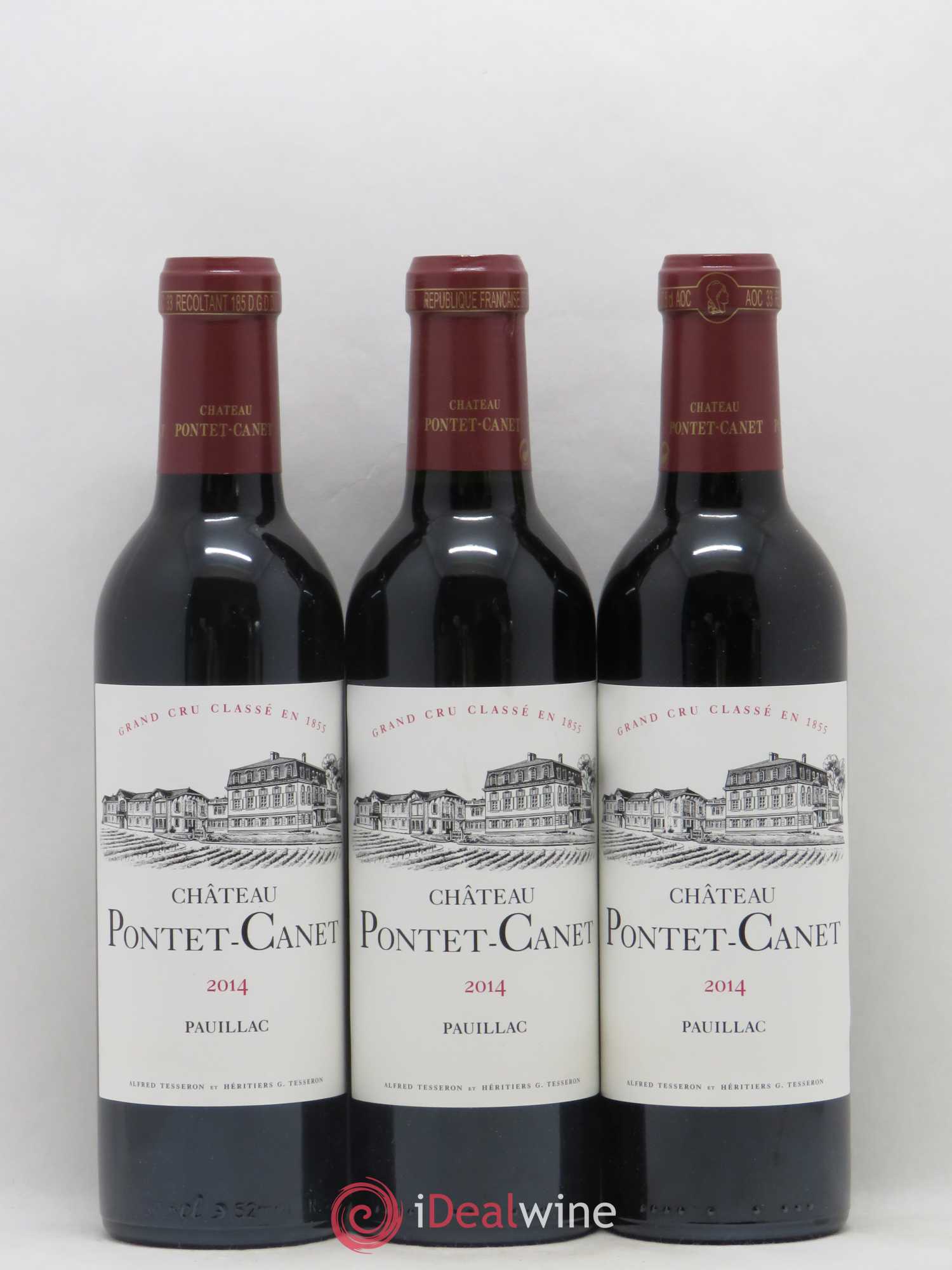Château Pontet Canet 5ème Grand Cru Classé 2014 - Lot de 3 demi bouteilles - 0