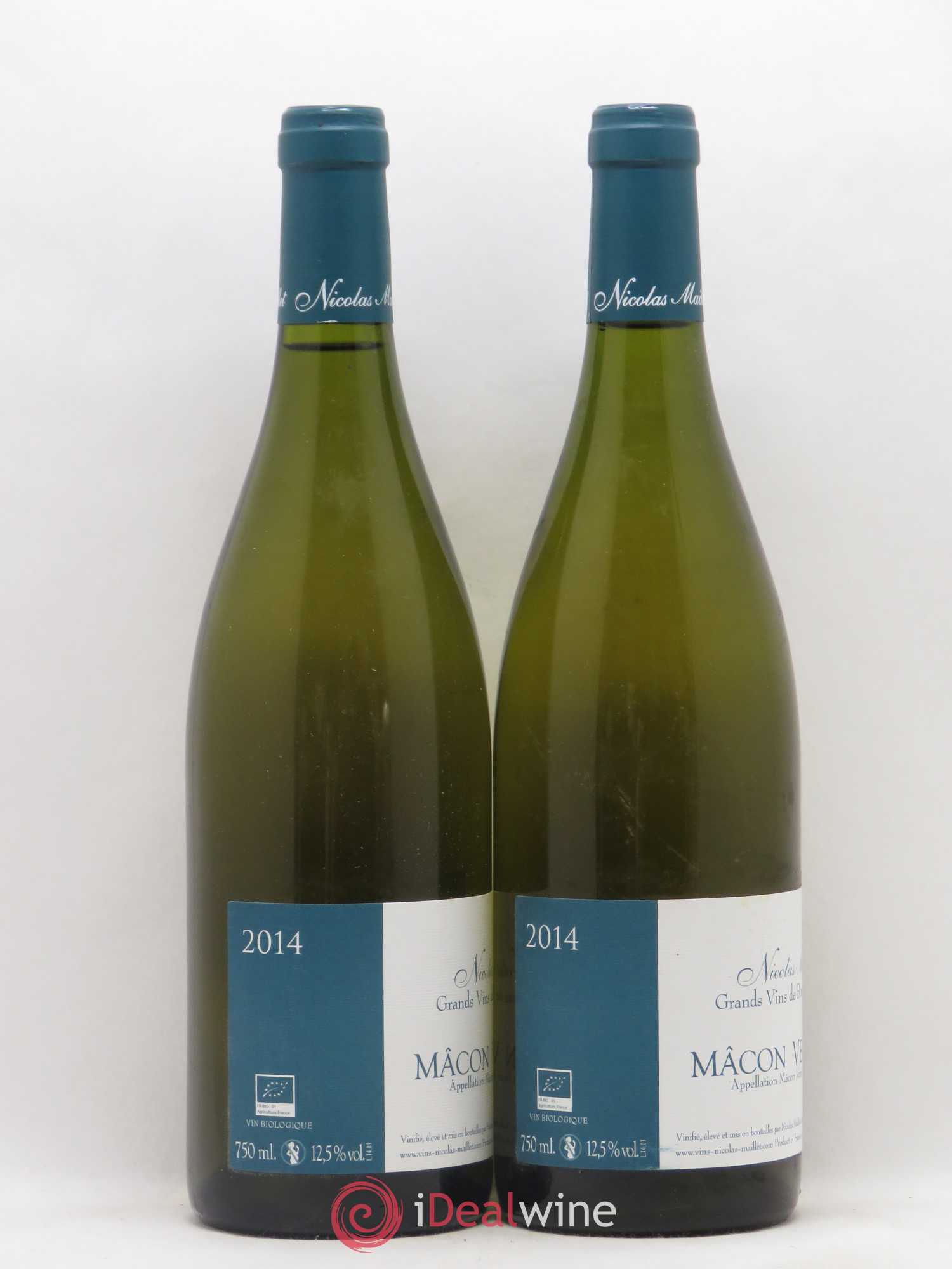 Mâcon-Verzé Nicolas Maillet (sans prix de réserve) 2014 - Lot de 2 bouteilles - 1
