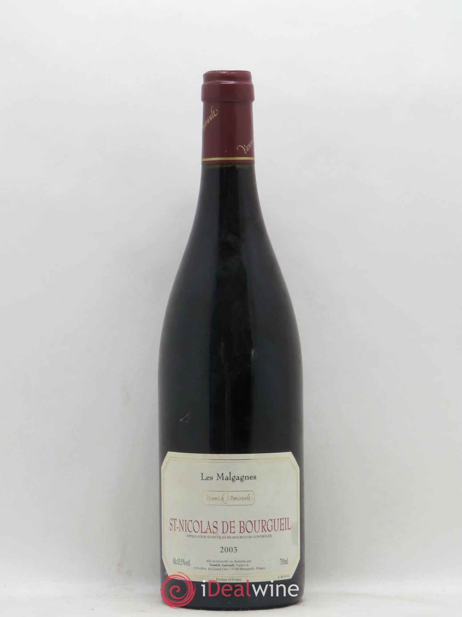 Saint-Nicolas de Bourgueil Les Malgagnes Yannick Amirault (Domaine) 2003 - Lot de 1 bouteille - 0