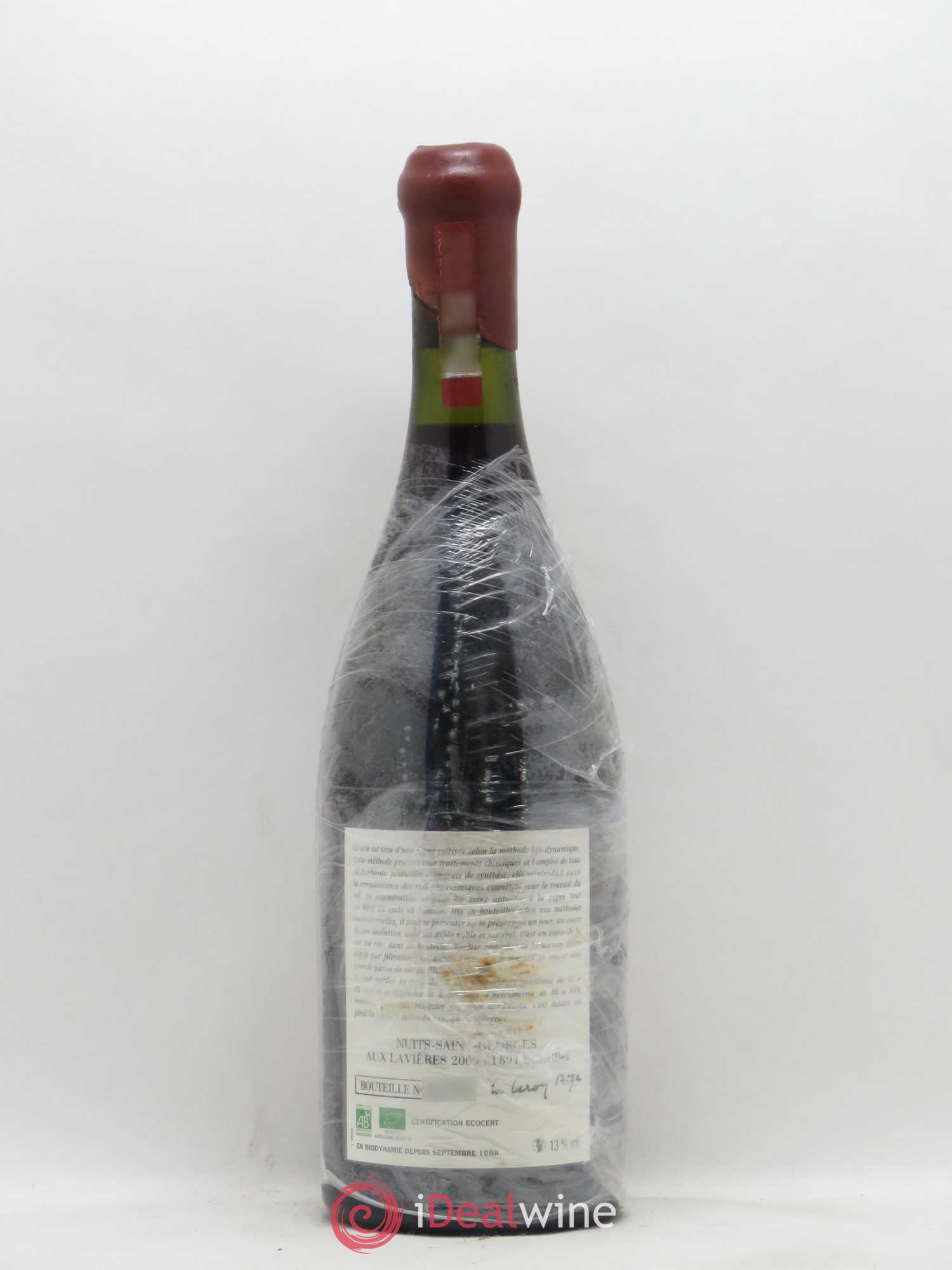 Nuits-Saint-Georges Aux Lavières Leroy (Domaine) 2009 - Lot de 1 bouteille - 1