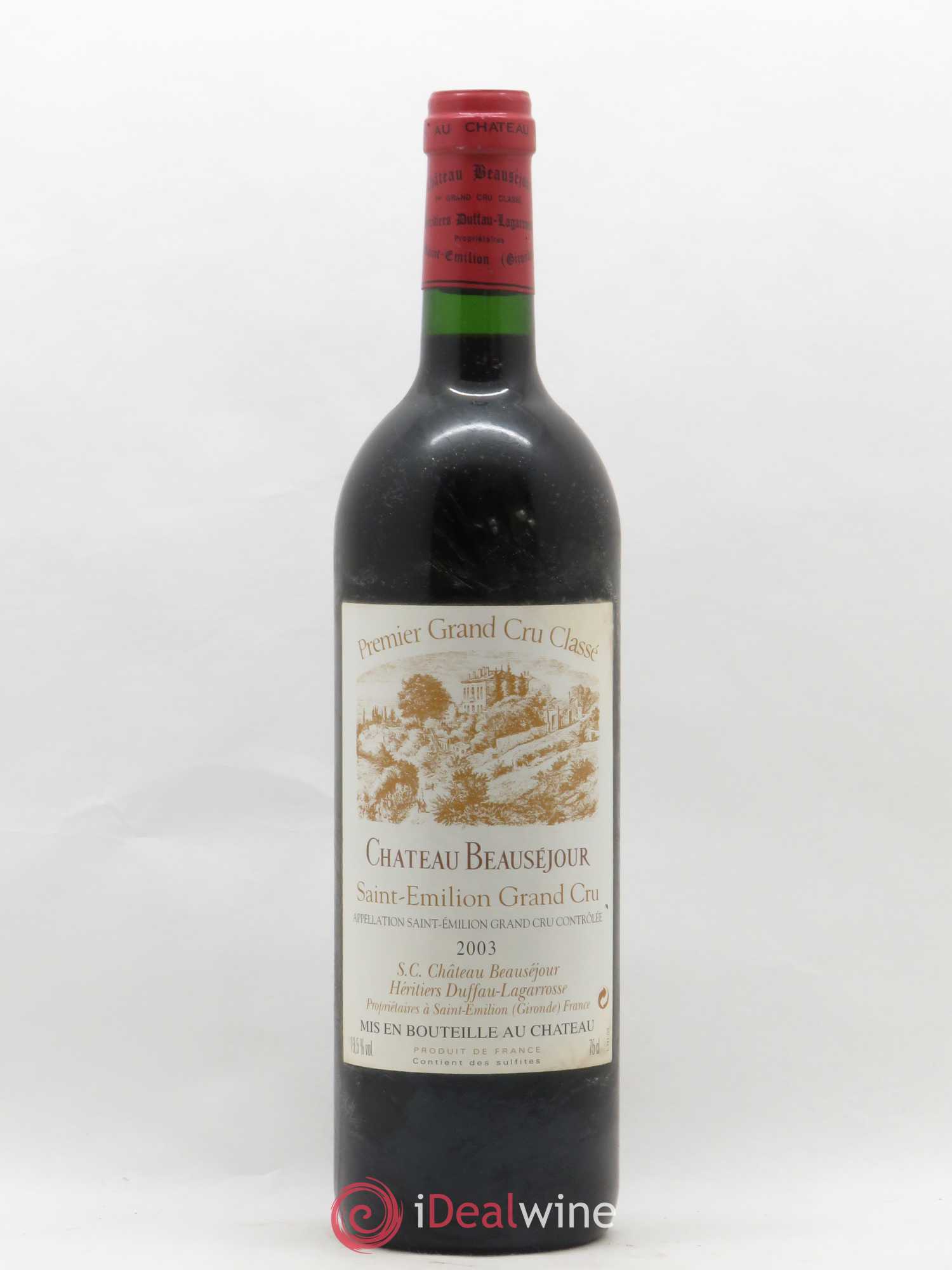 Château Beauséjour (Duffau-Lagarrosse) 1er Grand Cru Classé B 2003 - Lot de 1 bouteille - 0