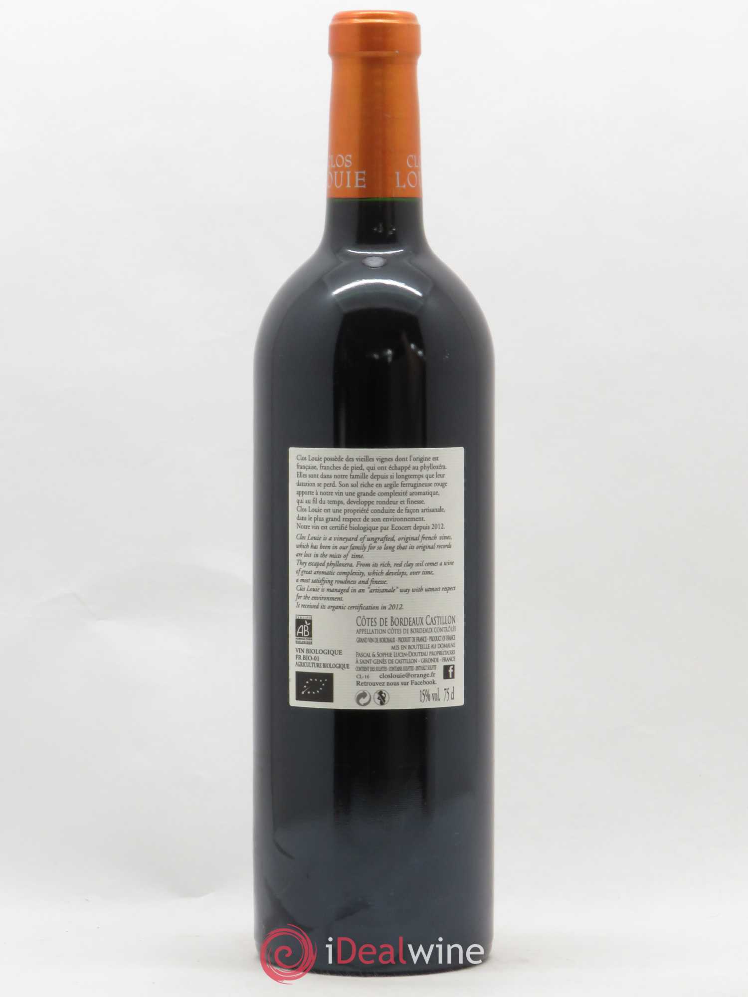 Castillon-Côtes-de-Bordeaux (Côtes-de-Castillon) Clos Louie 2016 - Lot de 1 bouteille - 1