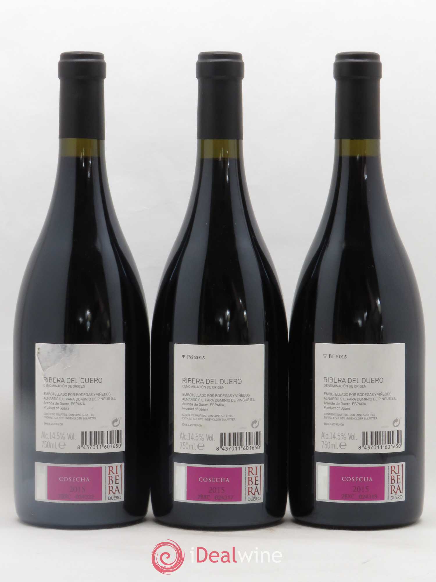 Ribera Del Duero DO PSI Dominio de Pingus - Peter Sisseck 2015 - Lot de 3 bouteilles - 1