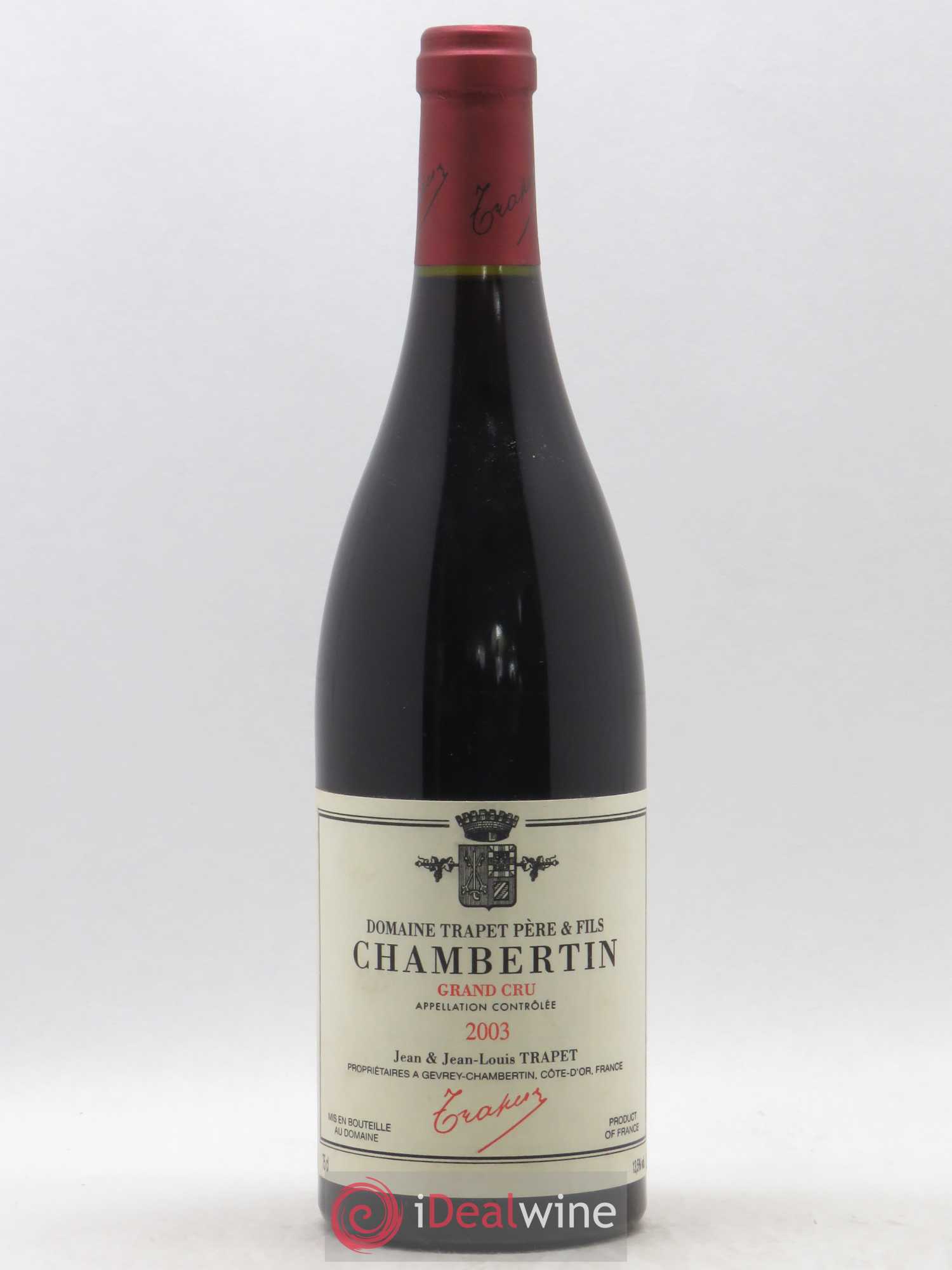 Chambertin Grand Cru Domaine Trapet 2003 - Lot de 1 bouteille - 0