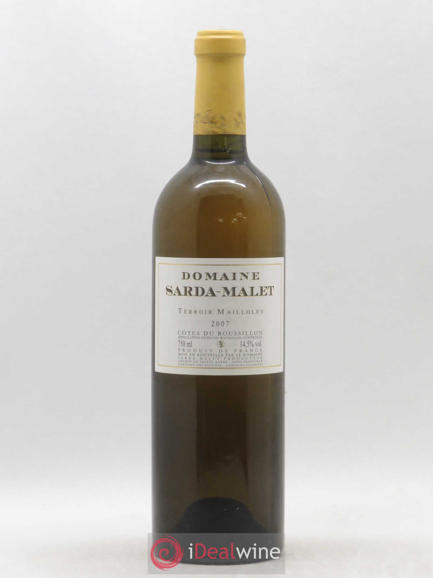 Côtes du Roussillon Domaine Sarda-Malet Terroir Mailloles Jérôme Malet 2007 - Lot de 1 bouteille - 0